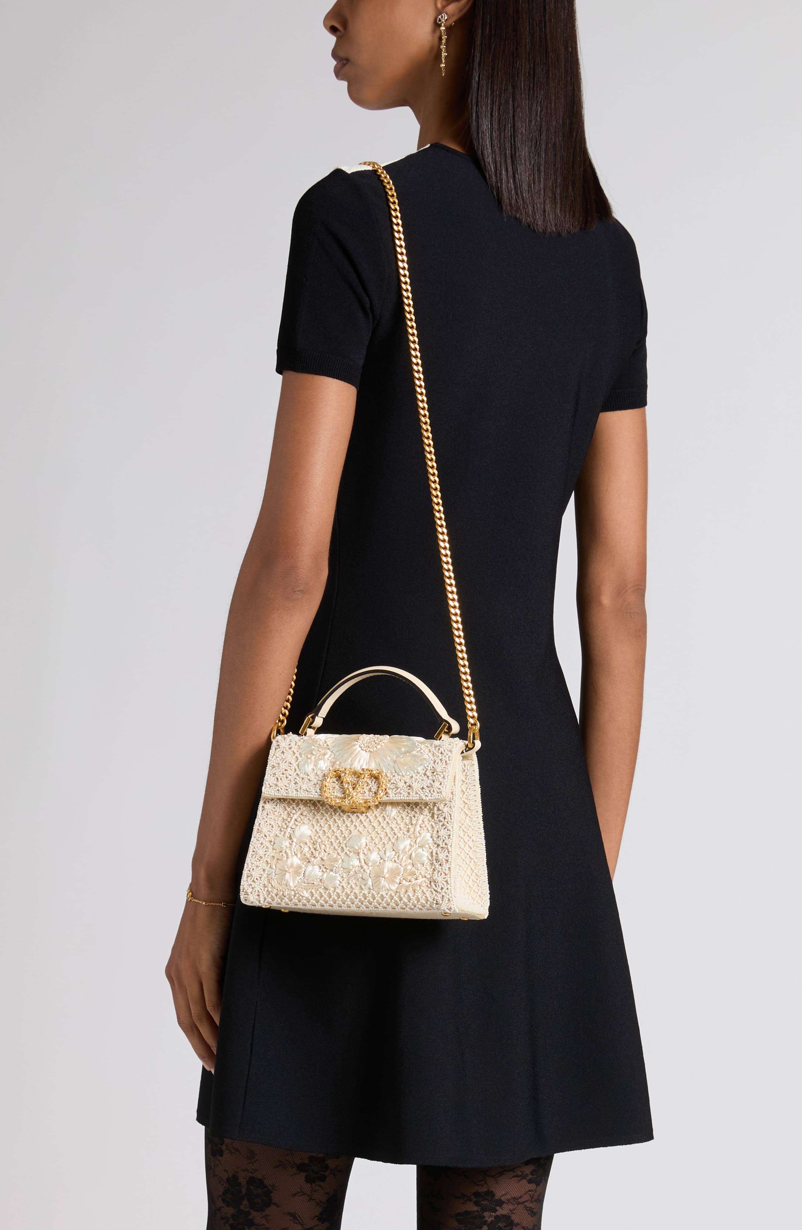Valentino Garavani VSling Top Handle Women's bags Yellow Sequined (Toile Iconographe / V-Logo) New