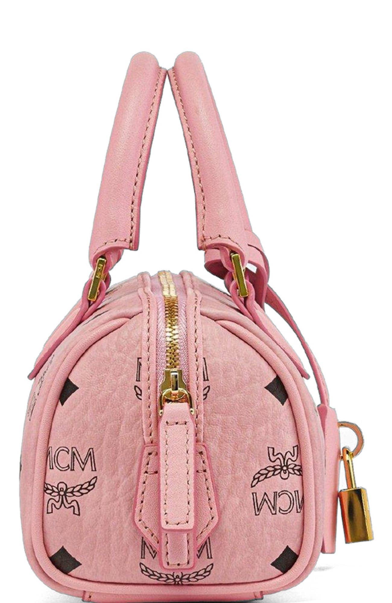 MCM Ella Boston Women's bags Pink Visetos Mini New