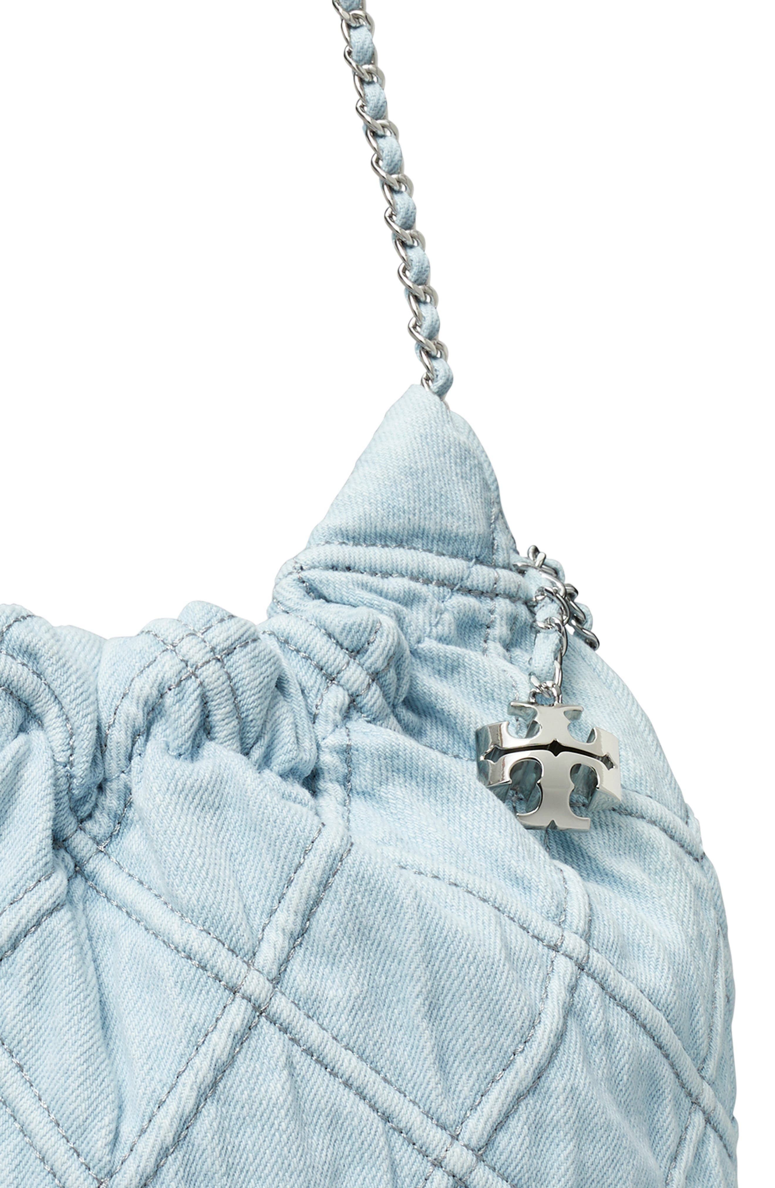 Tory Burch Fleming Shoulder Bag Women's bags Mini Silver Maple Metallic New