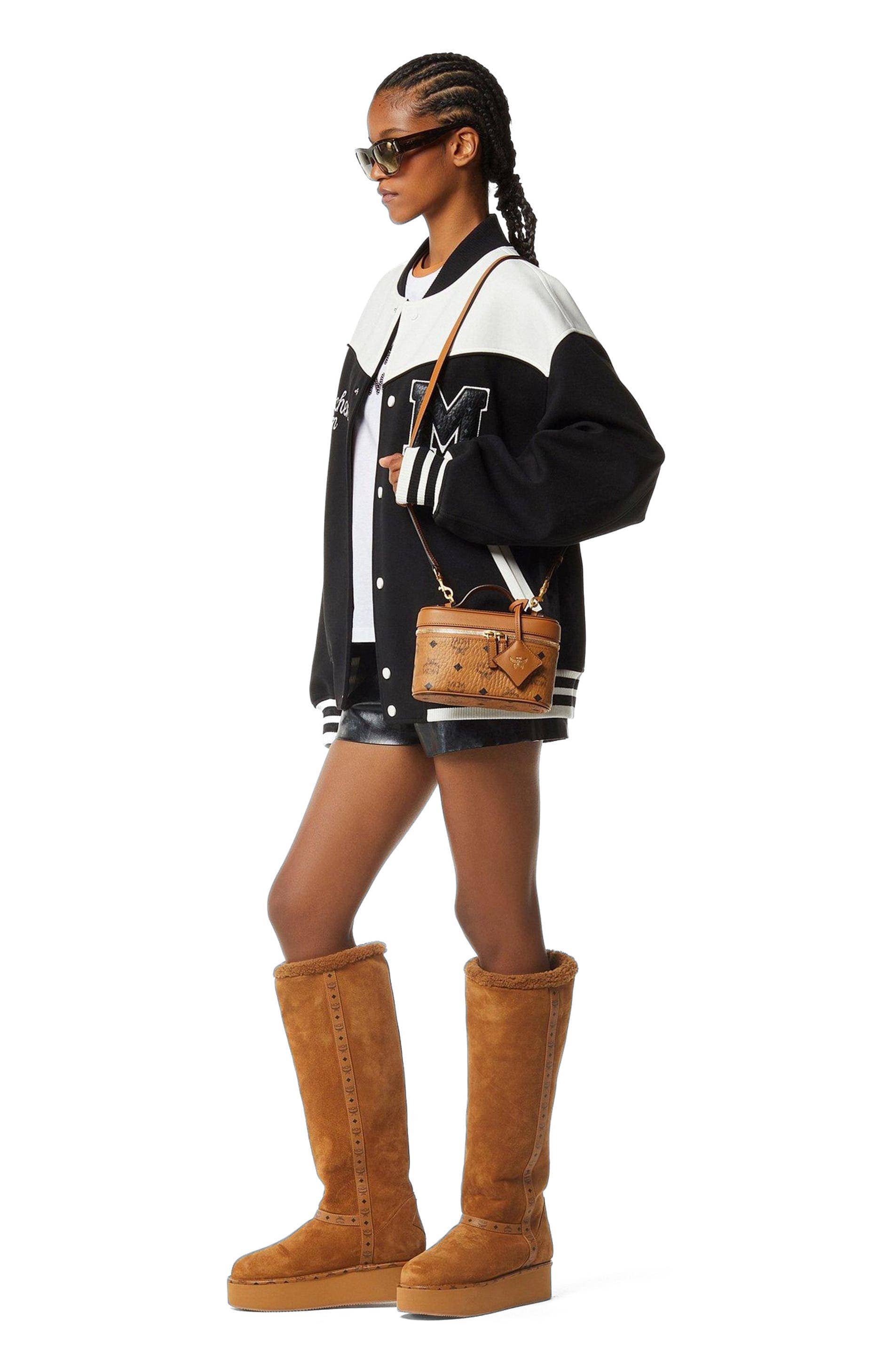 MCM Aren Top Handle Women's bags Unspecified Cognac Visetos Leather Mix New