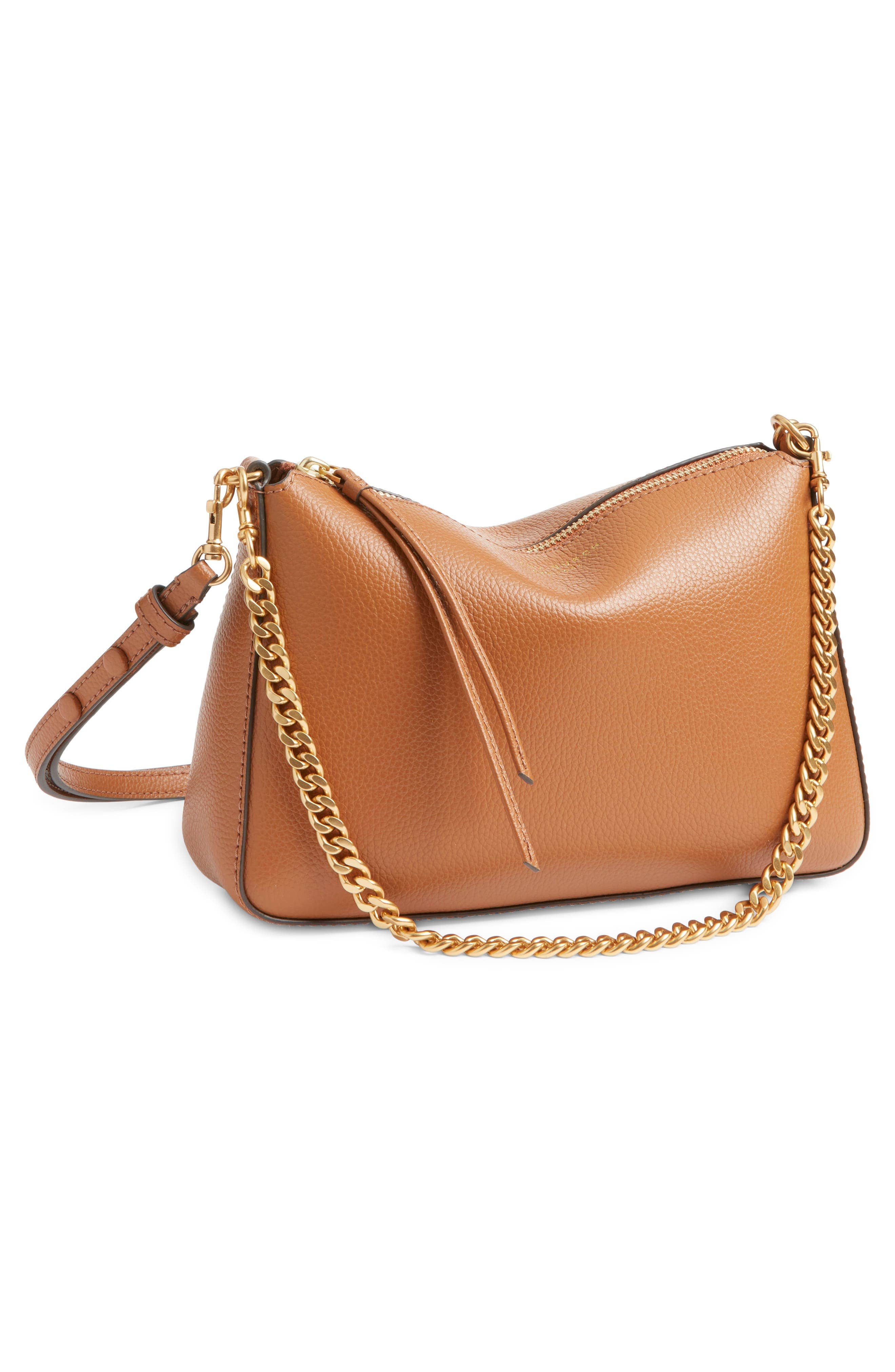 Tory Burch Perry Women's bags Autumn Brown Pebbled Leather Shoulder Bag Small New