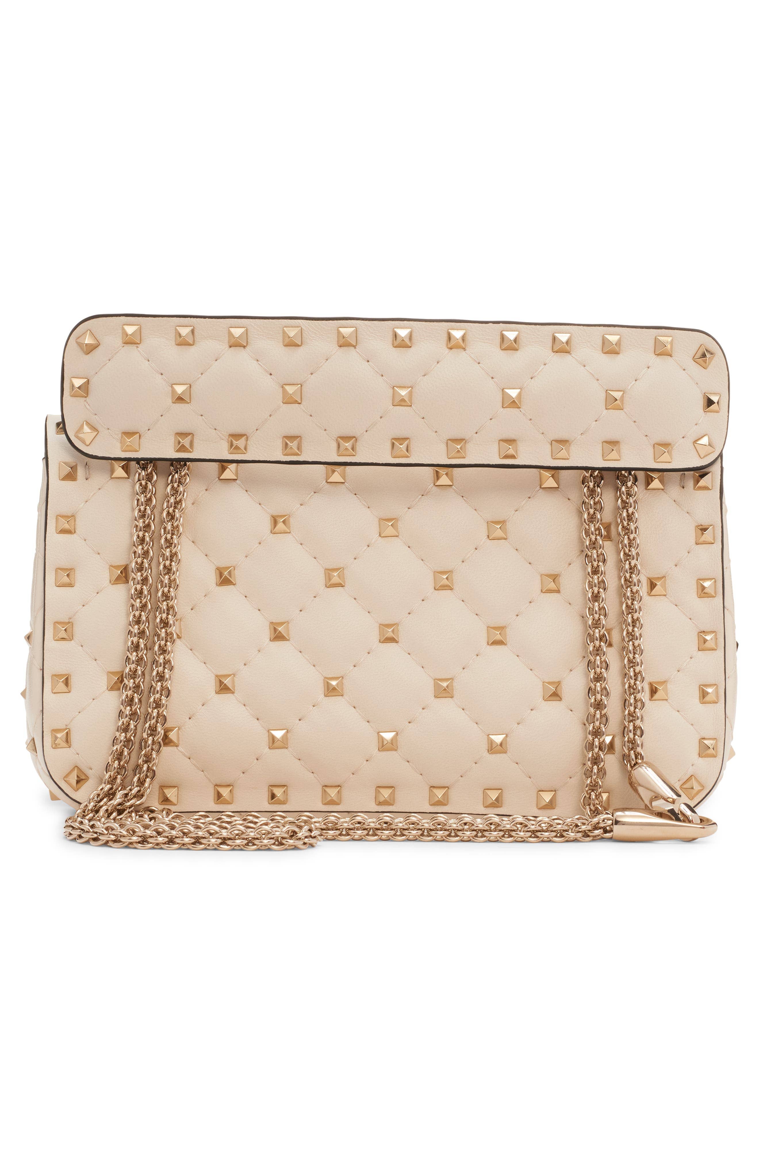 Valentino Garavani Rockstud Spike Shoulder Bag Women's bags Small Black Quilted New
