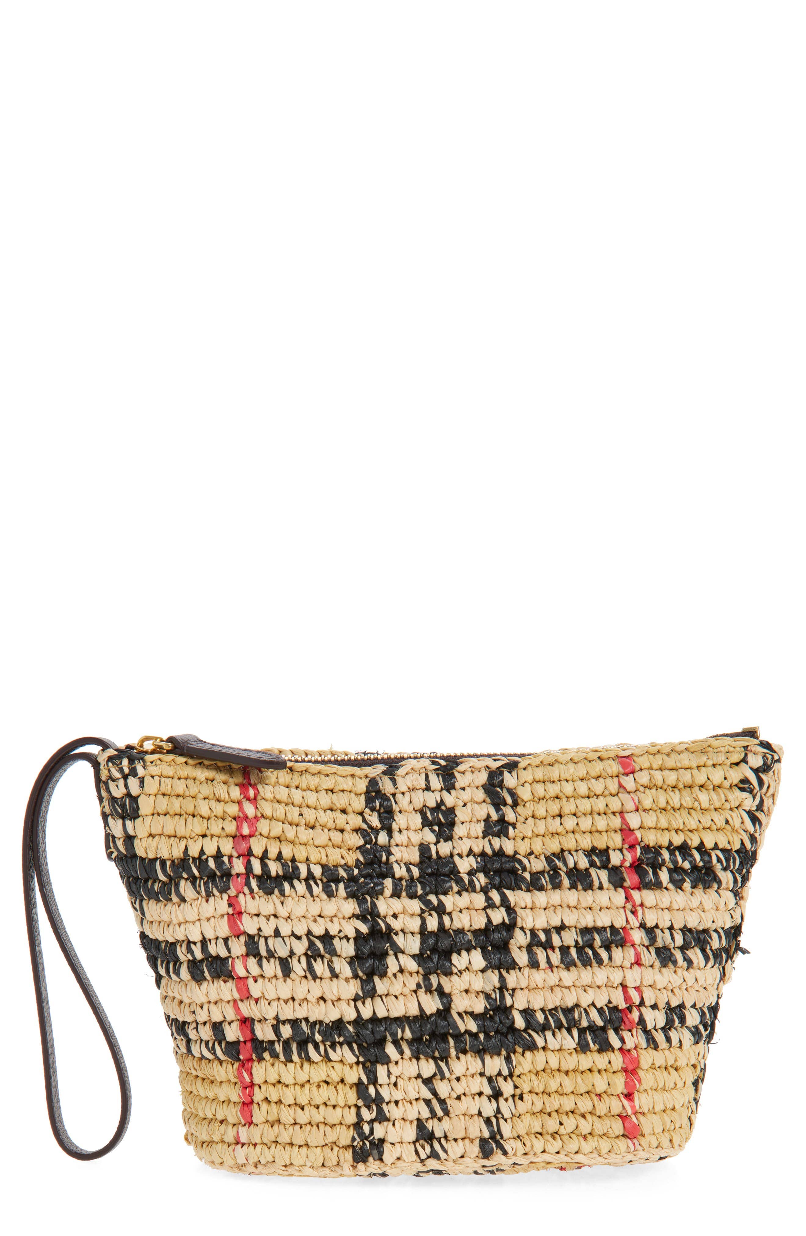 Burberry Margate Pouch Women's bags Sand Raffia New