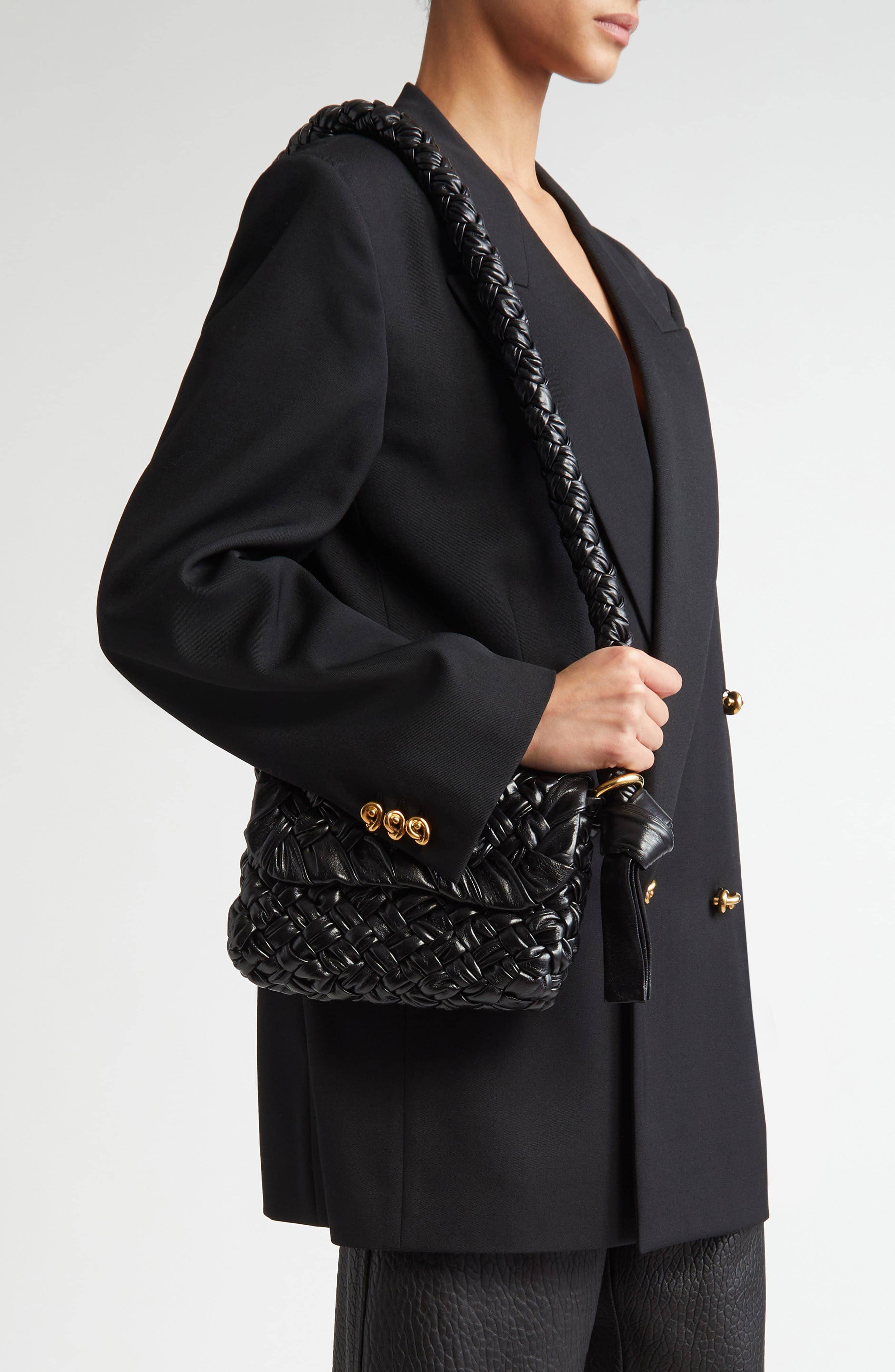 Bottega Veneta Kalimero Crossbody Women's bags Unspecified Black Intrecciato Small New