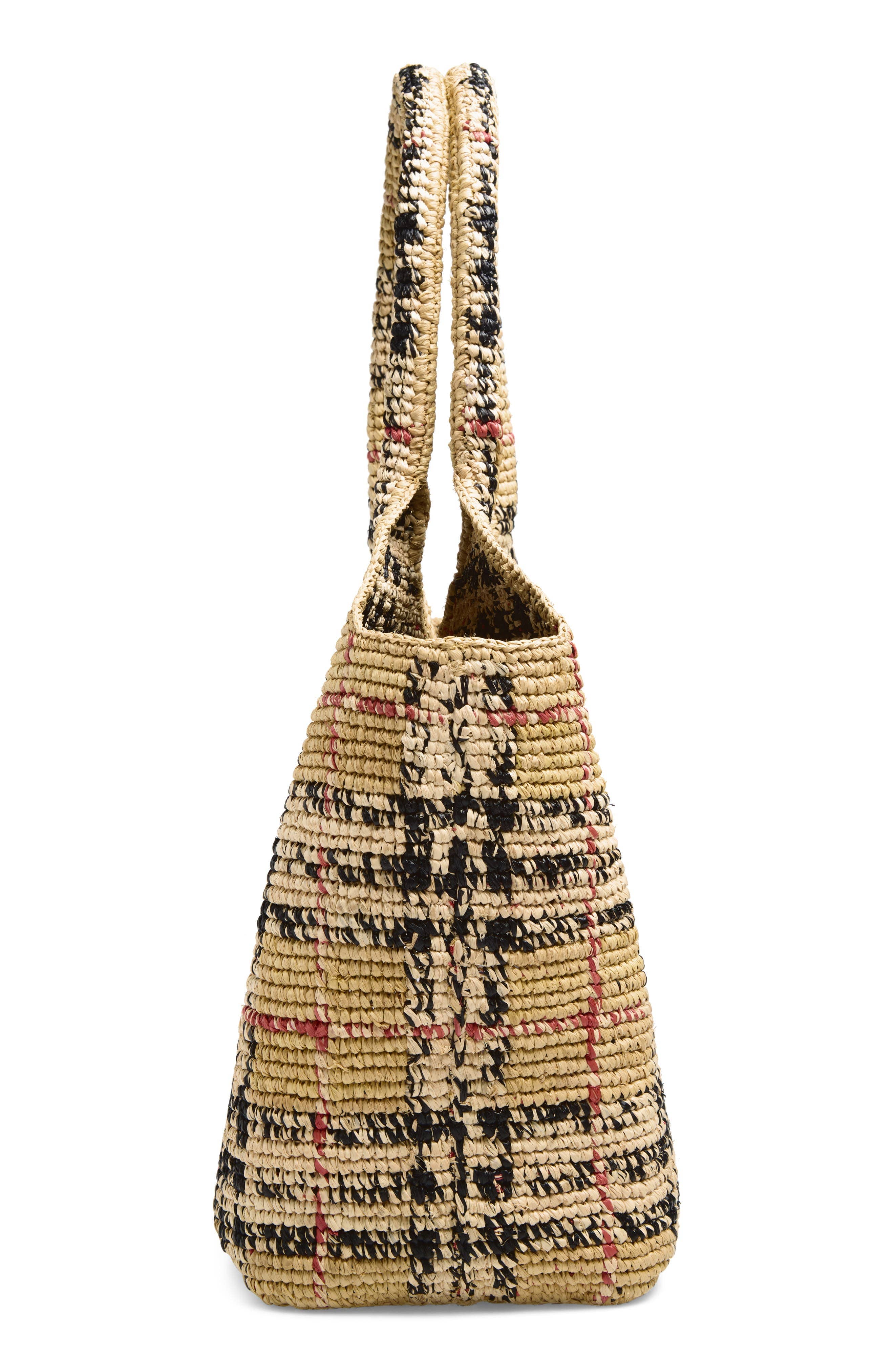 Burberry Margate Tote Women's bags Chalk Pink Raffia New