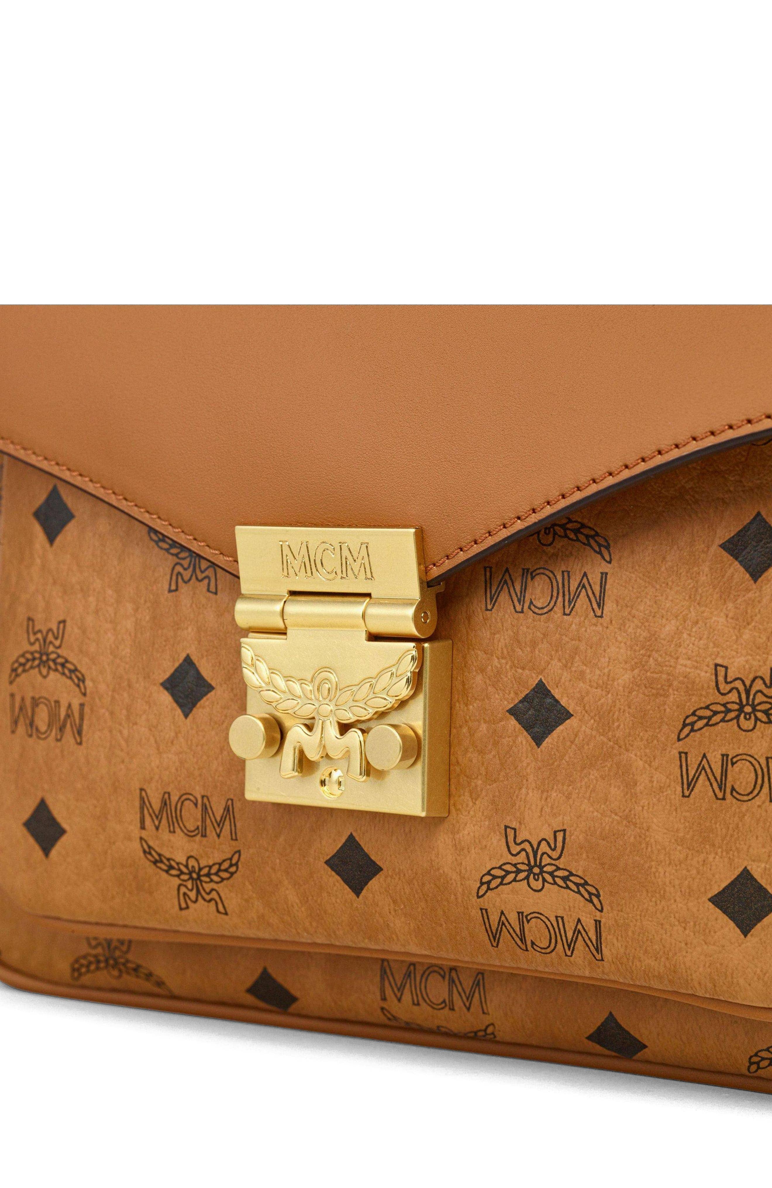 MCM Tracy Top Handle Women's bags Small Cognac Visetos New