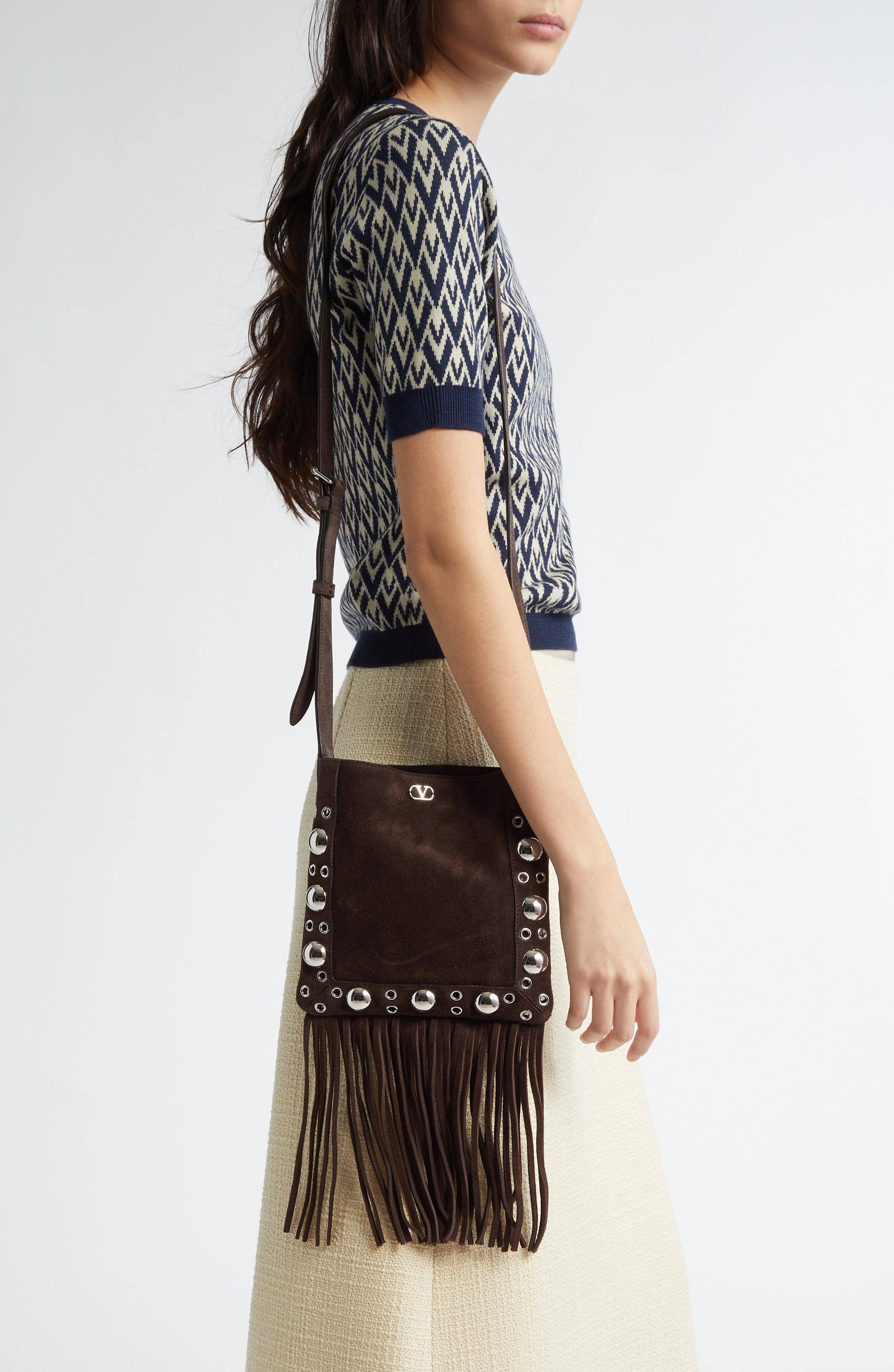 Valentino Garavani Nellcôte Crossbody Women's bags Unspecified Embroidered / Mirror-Mosaic Suede New