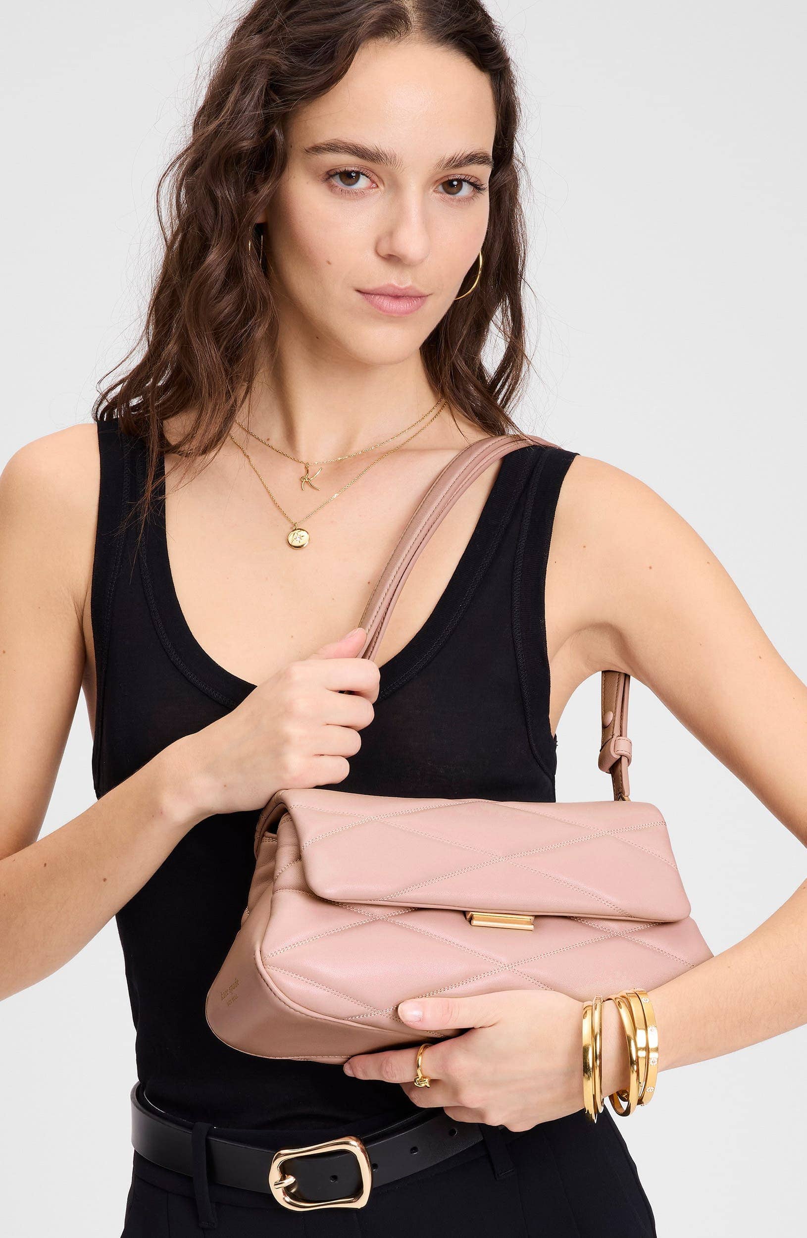 Kate Spade Grace Shoulder Bag Women's bags Pink Smooth Leather New
