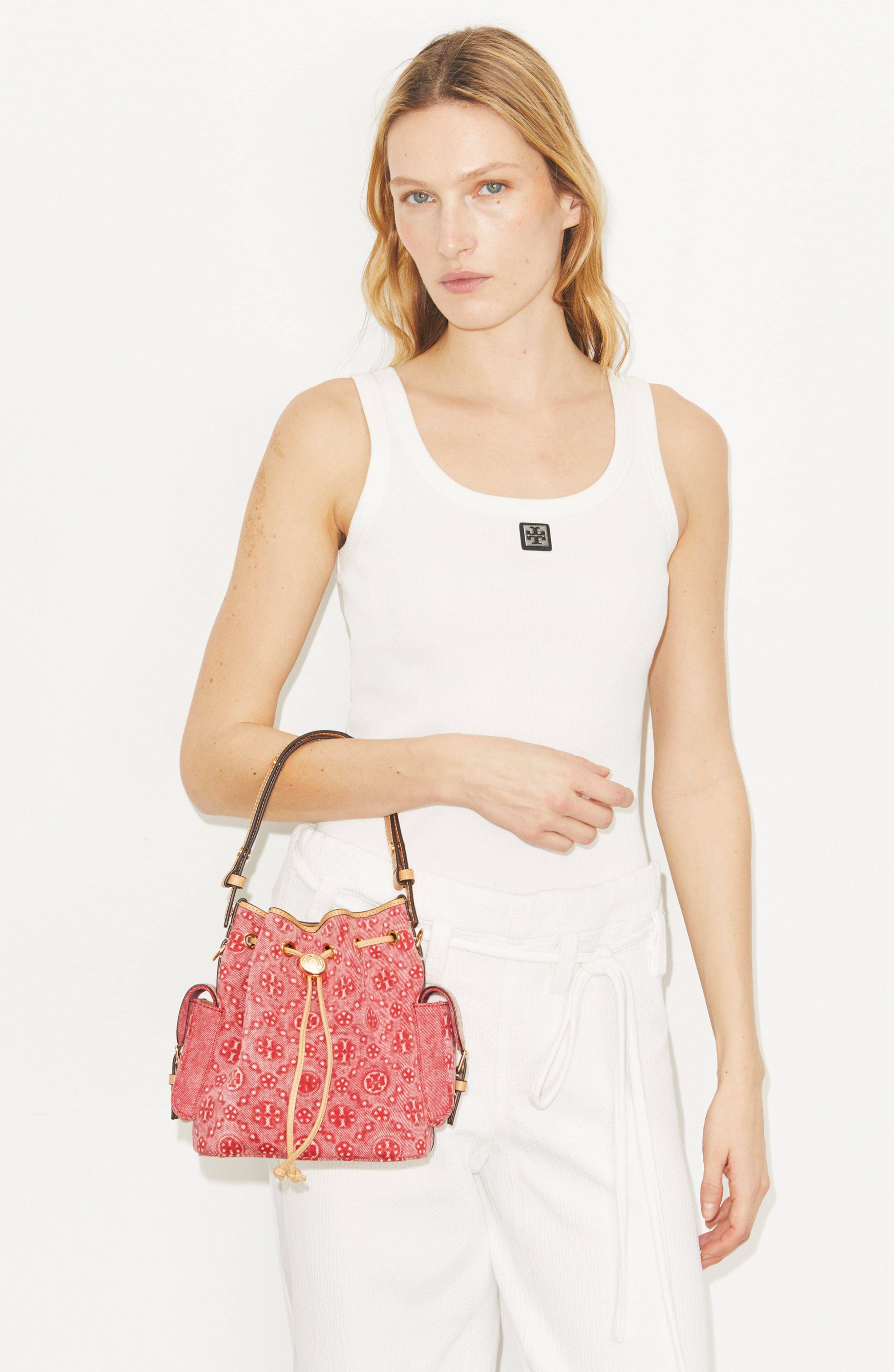Tory Burch T Monogram Bucket Bag Women's bags Unspecified Monogram Denim New