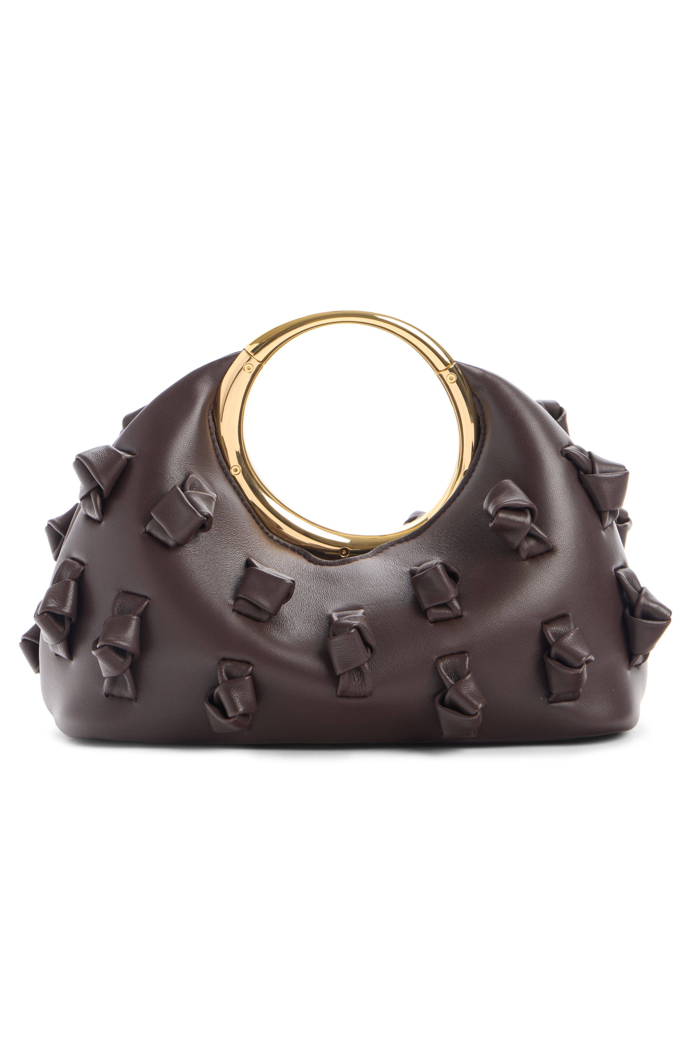 Jacquemus Knot Top Handle Women's bags Petite Light Brown Leather New