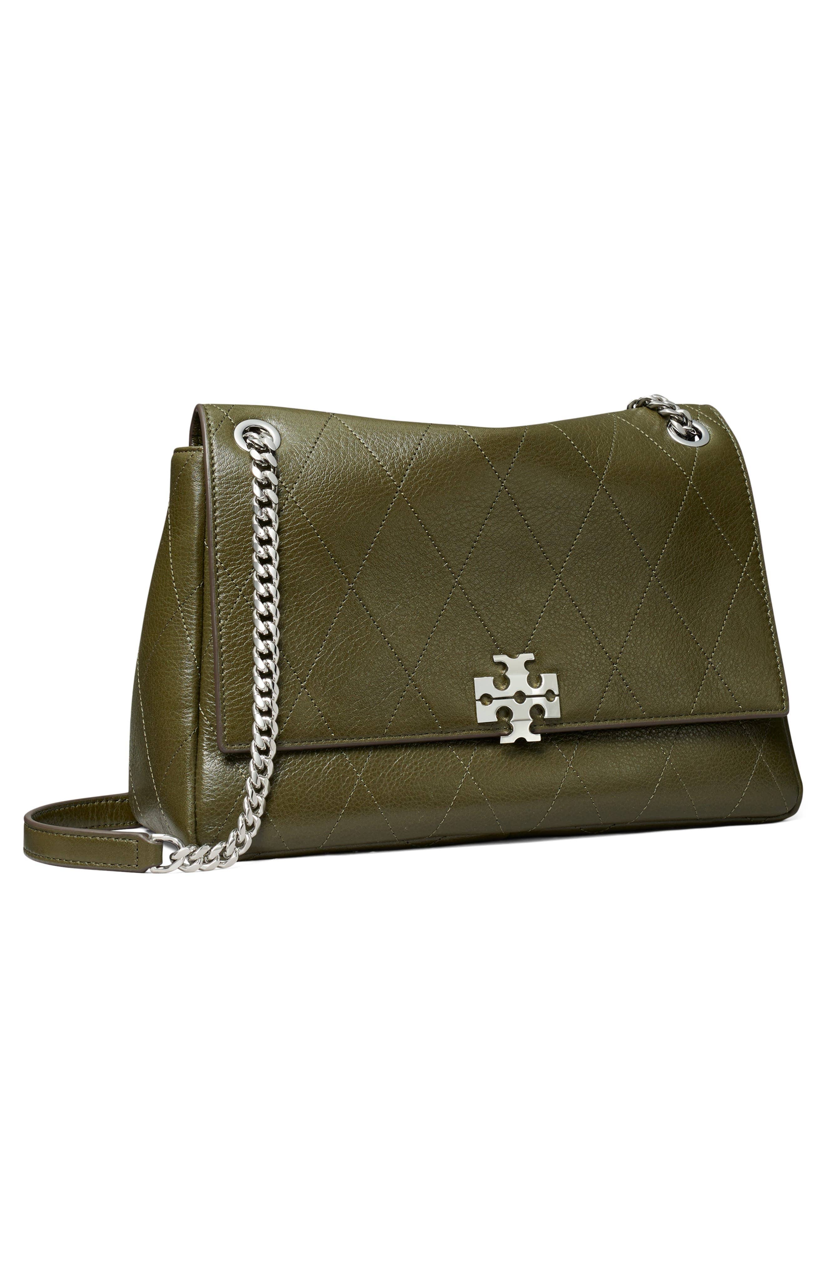 Tory Burch Charlie Shoulder Bag Women's bags Small Blue Meridian Suede New