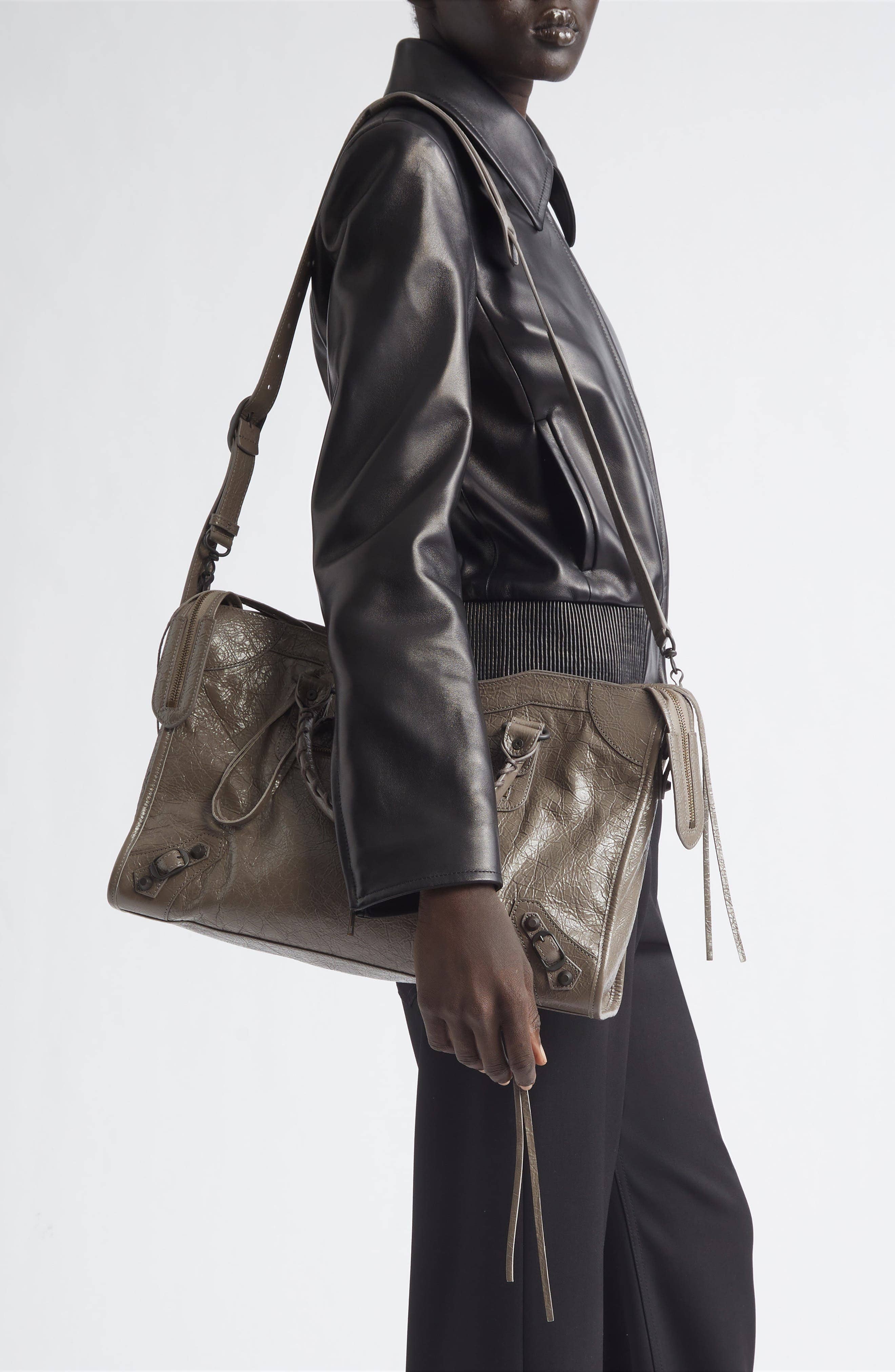 Balenciaga Le City Top Handle Women's bags Mini Camel Calfskin Gold New