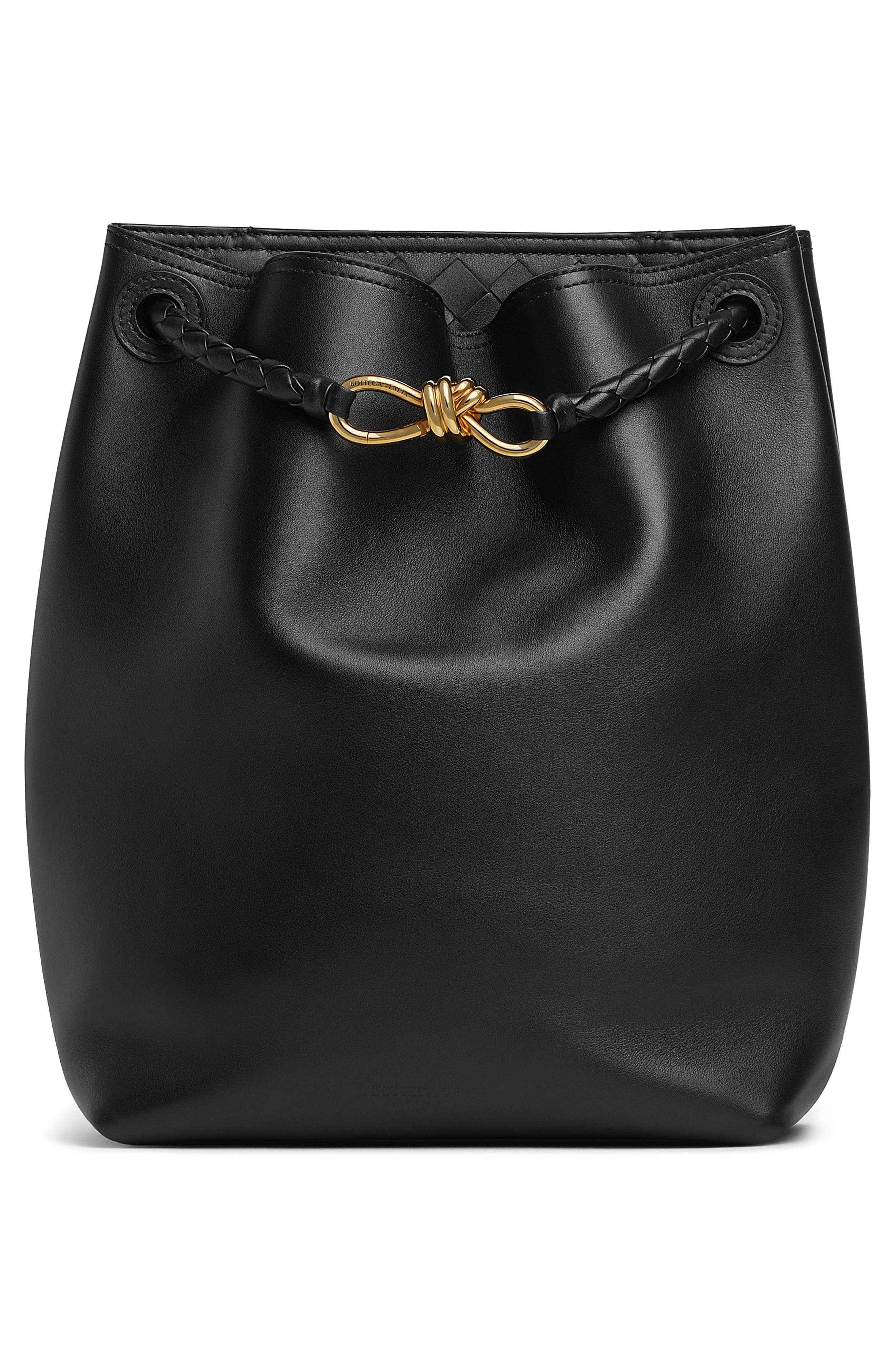 Bottega Veneta Andiamo Bucket Bag Women's bags Unspecified Pale Blue Intrecciato Small New