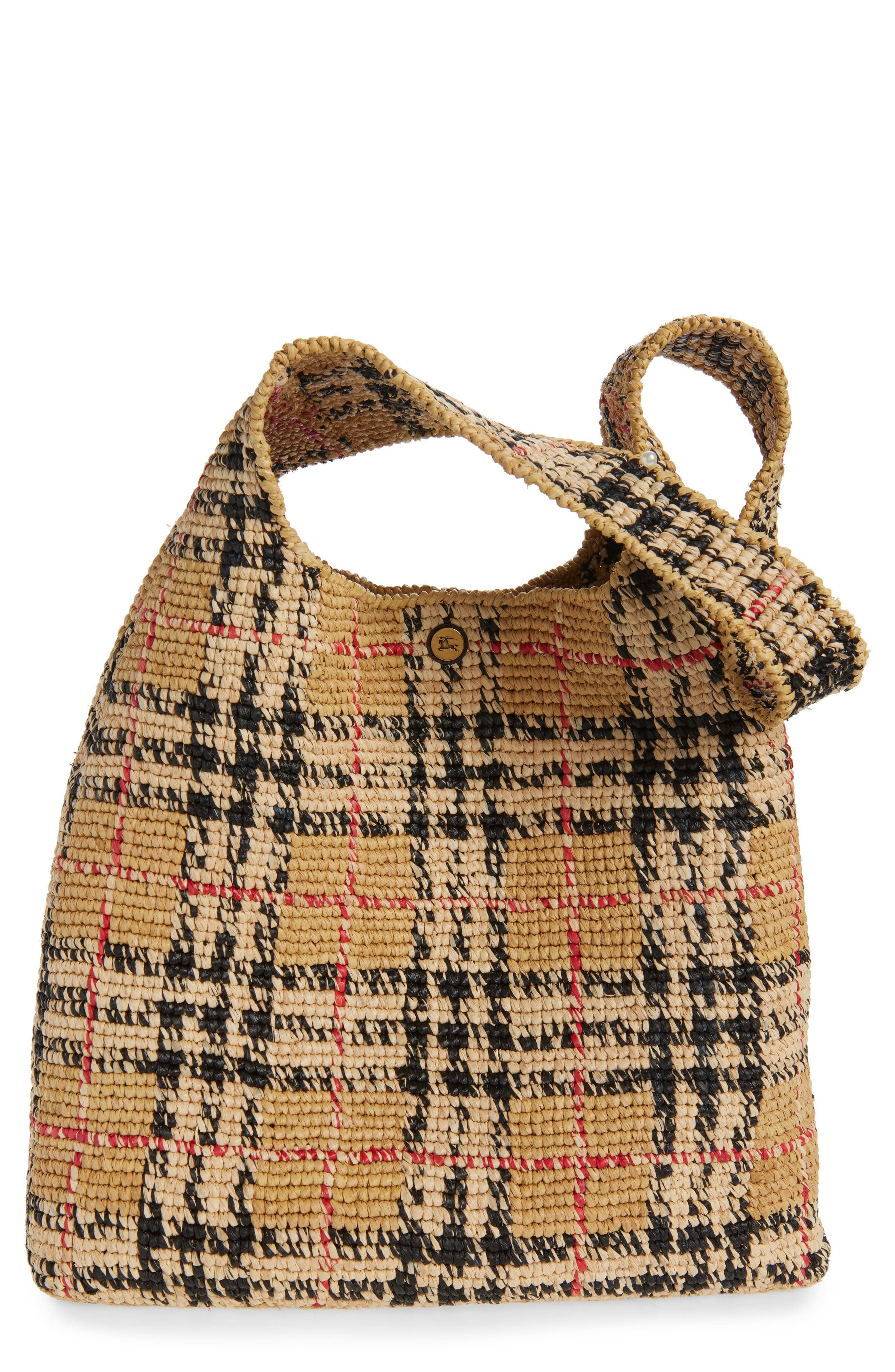 Burberry Margate Women's bags Small Tote Pink Raffia New