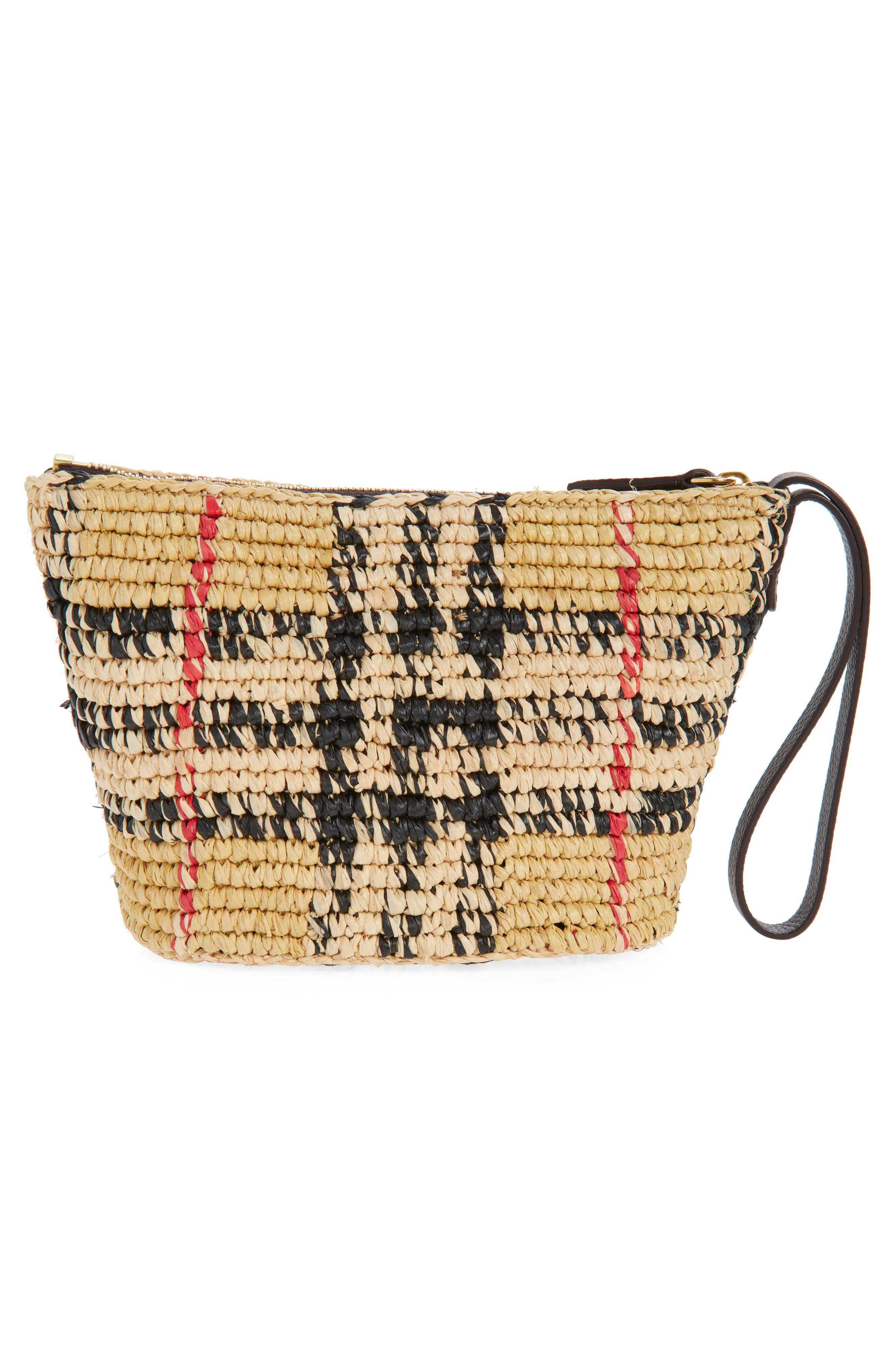 Burberry Margate Pouch Women's bags Sand Raffia New