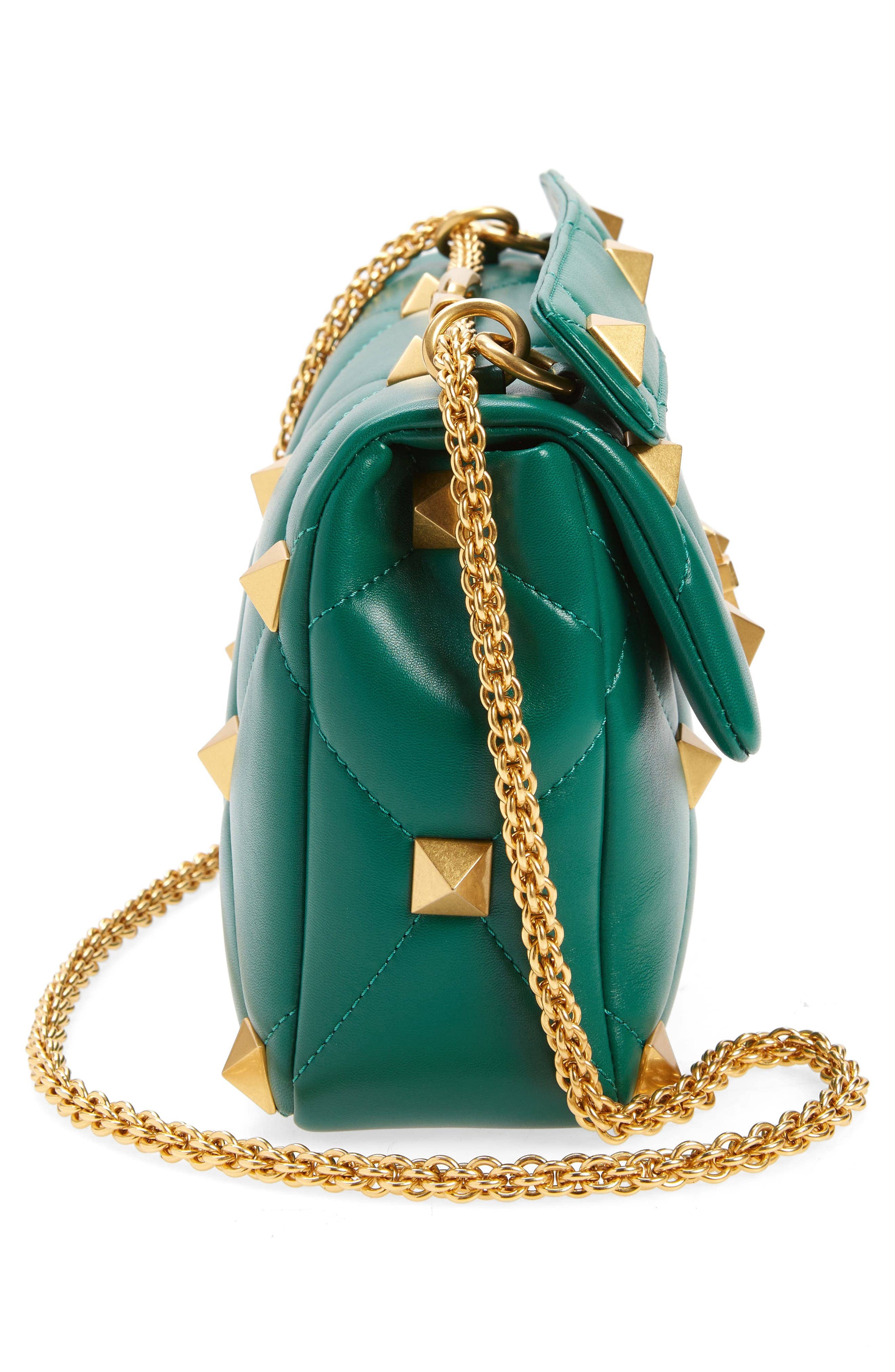 Valentino Garavani Roman Stud Bucket Bag Women's bags Green Raffia New