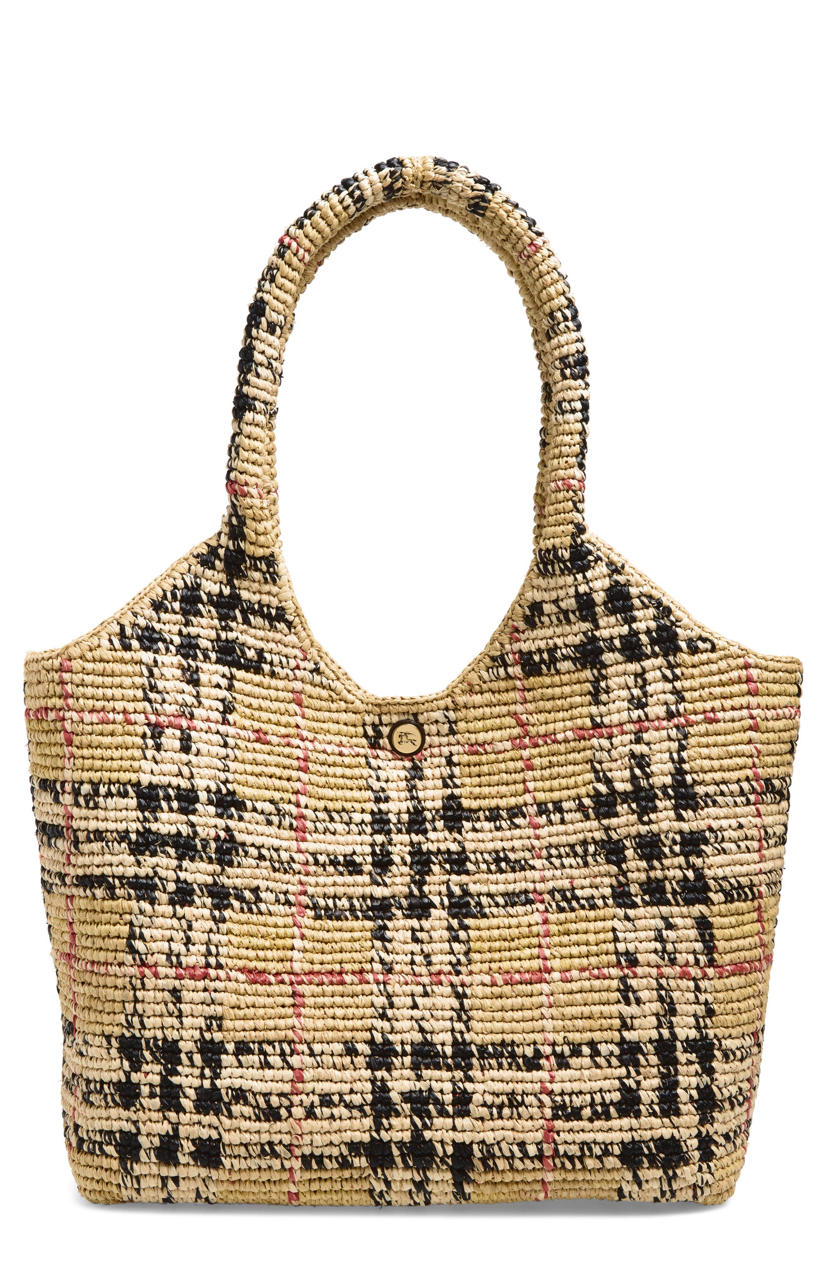 Burberry Margate Tote Women's bags Chalk Pink Raffia New