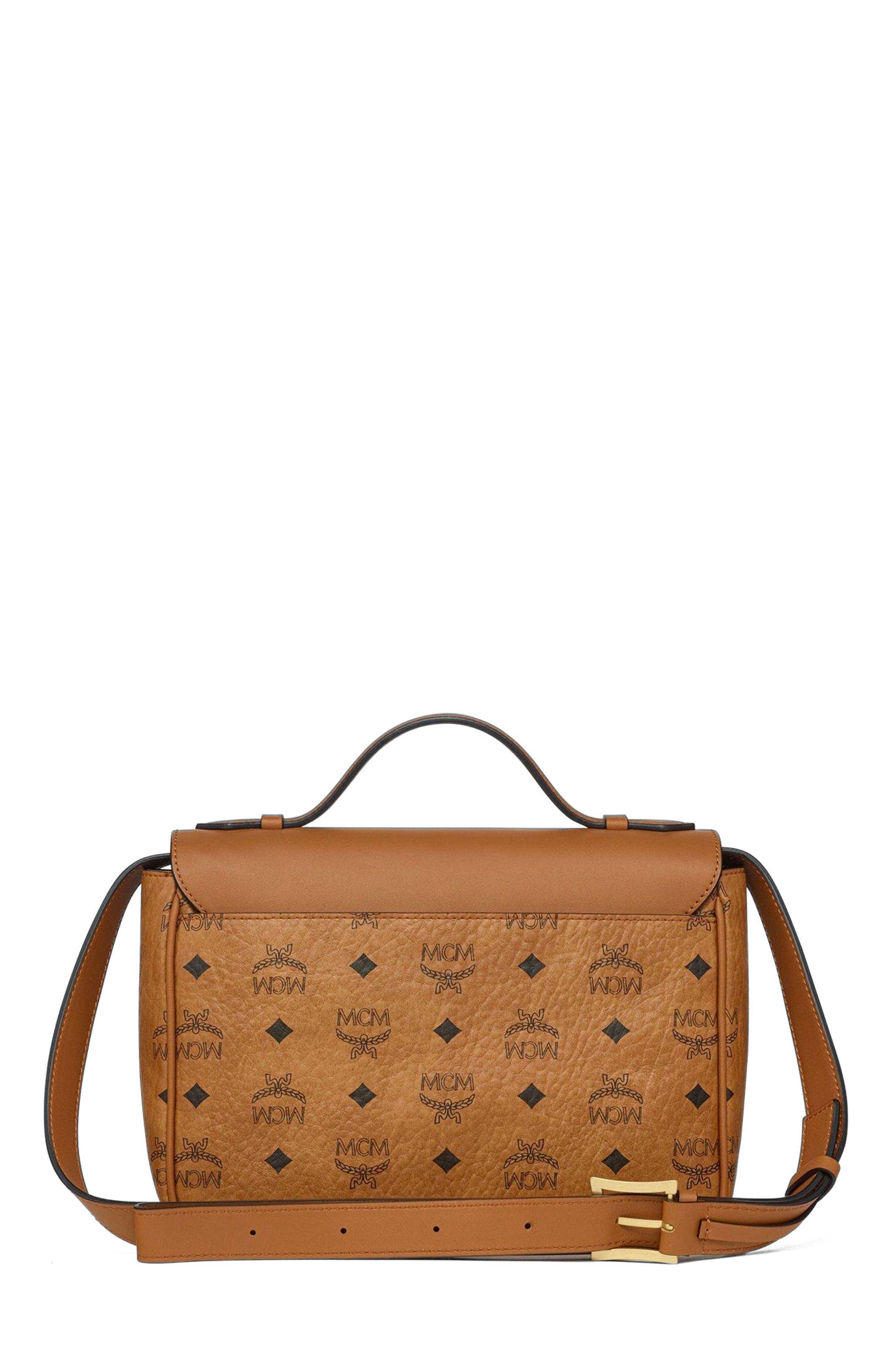 MCM Tracy Top Handle Women's bags Small Cognac Visetos New