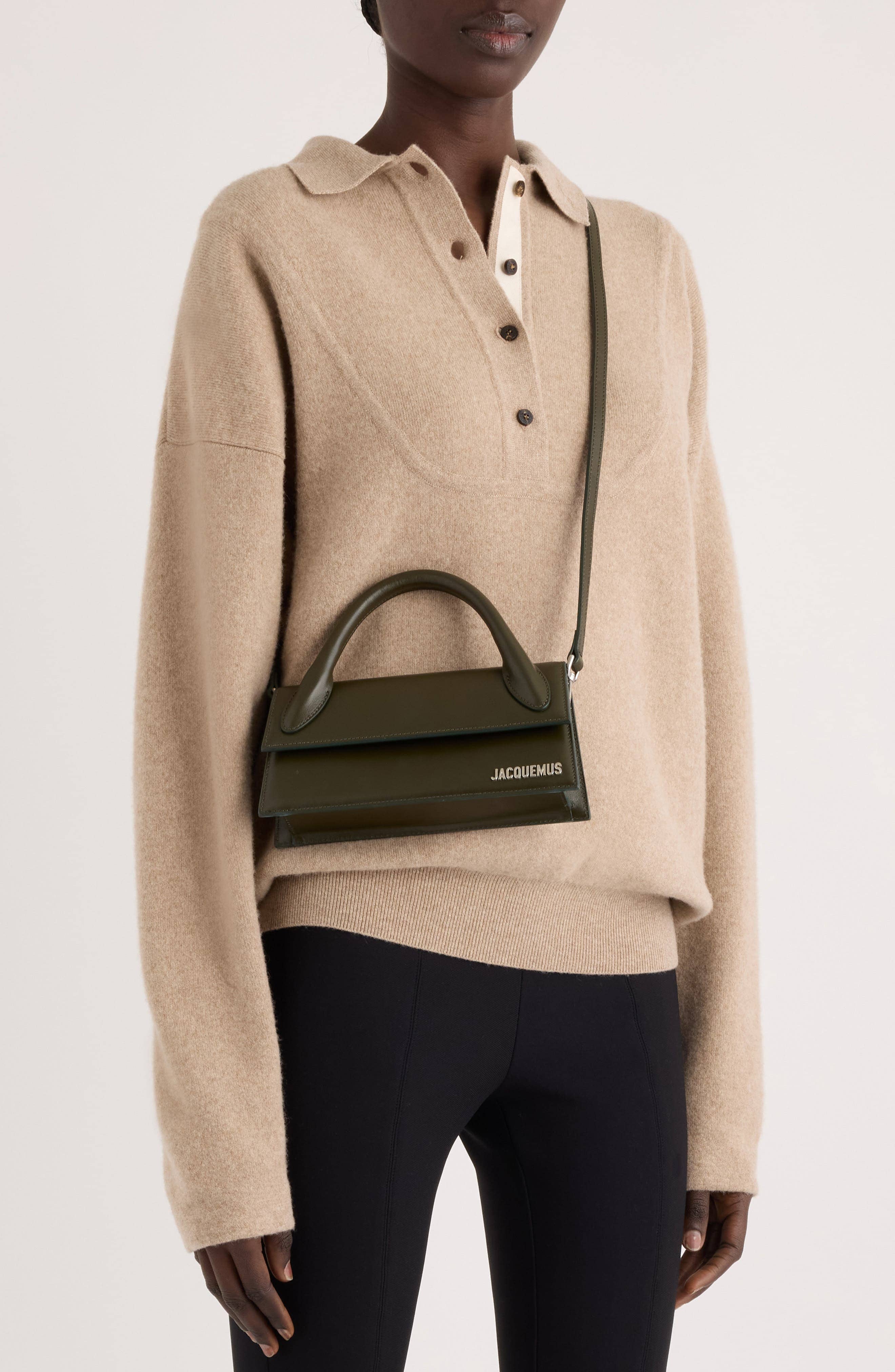 Jacquemus Le Bambino Long Women's bags Black Leather New