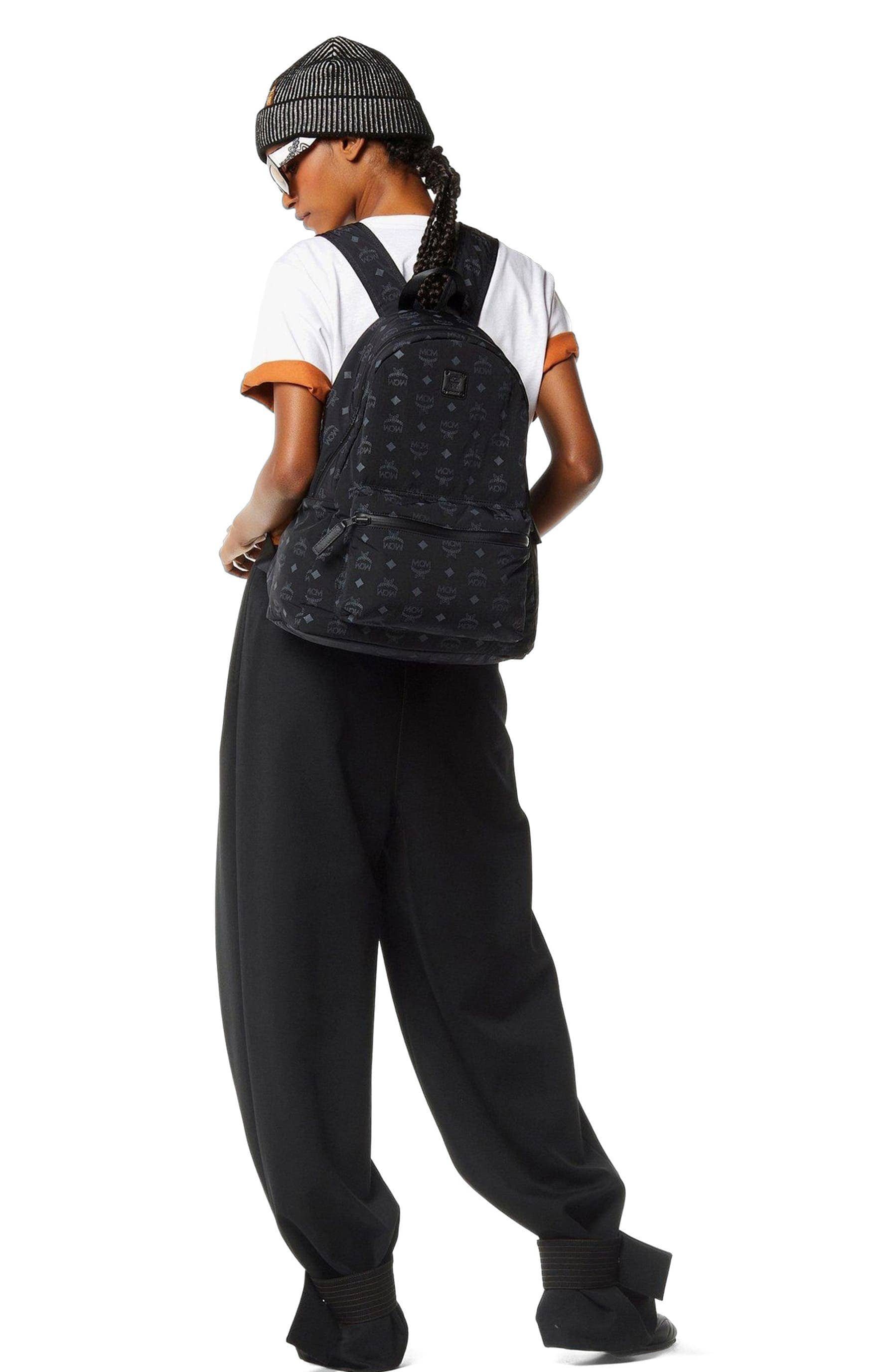 MCM Stark Women's bags Black Calfskin Backpack Mini New