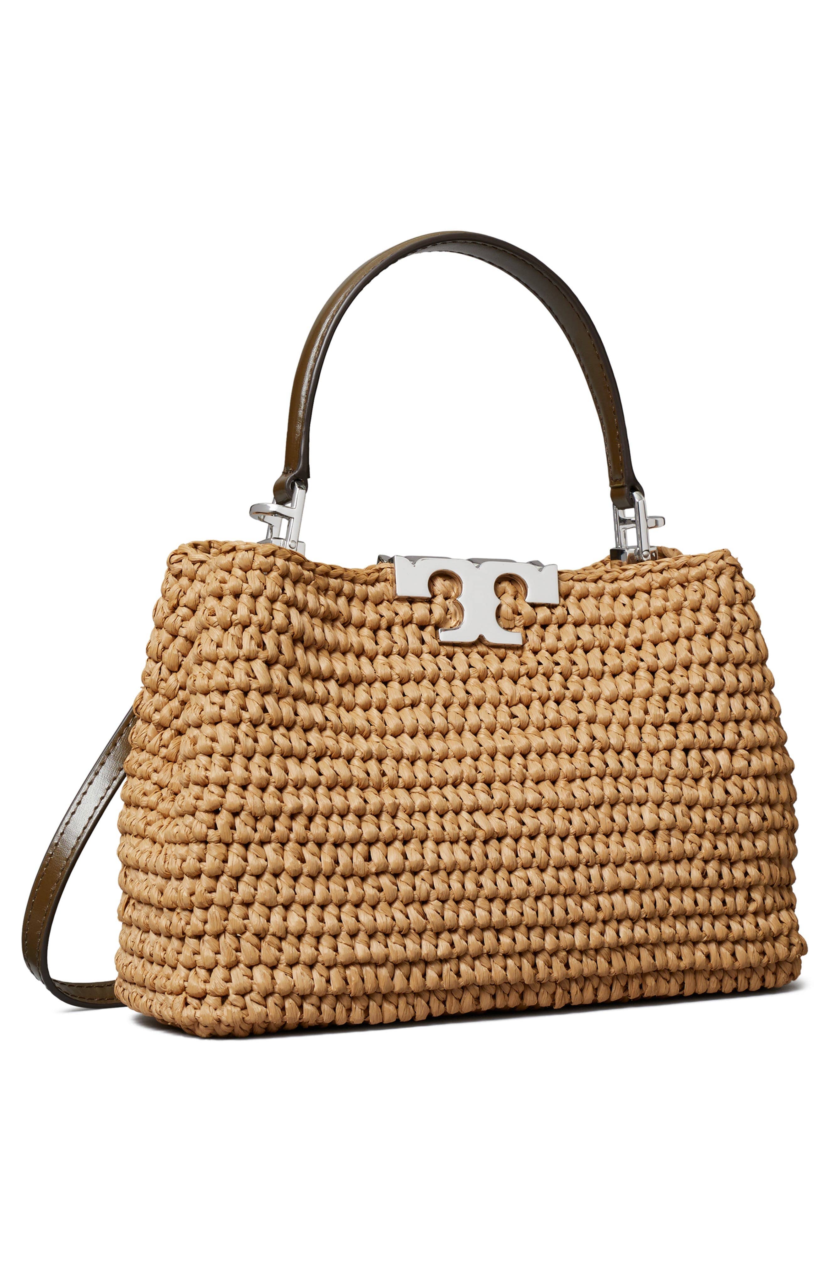 Tory Burch Eleanor Top Handle Women's bags Mini Honey Comb Raffia New