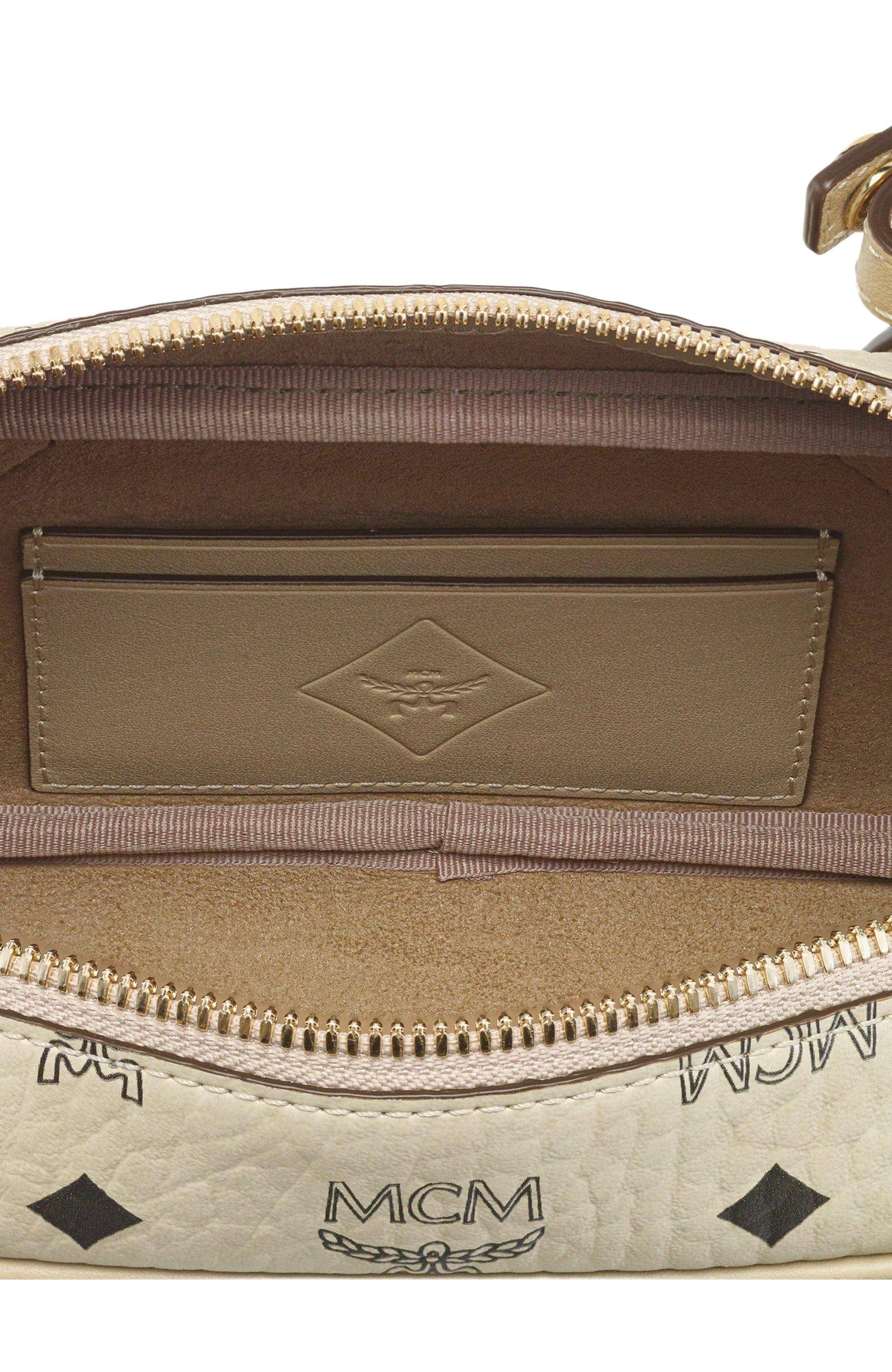 MCM Aren Women's bags Beige Visetos East West Shoulder Bag Small New