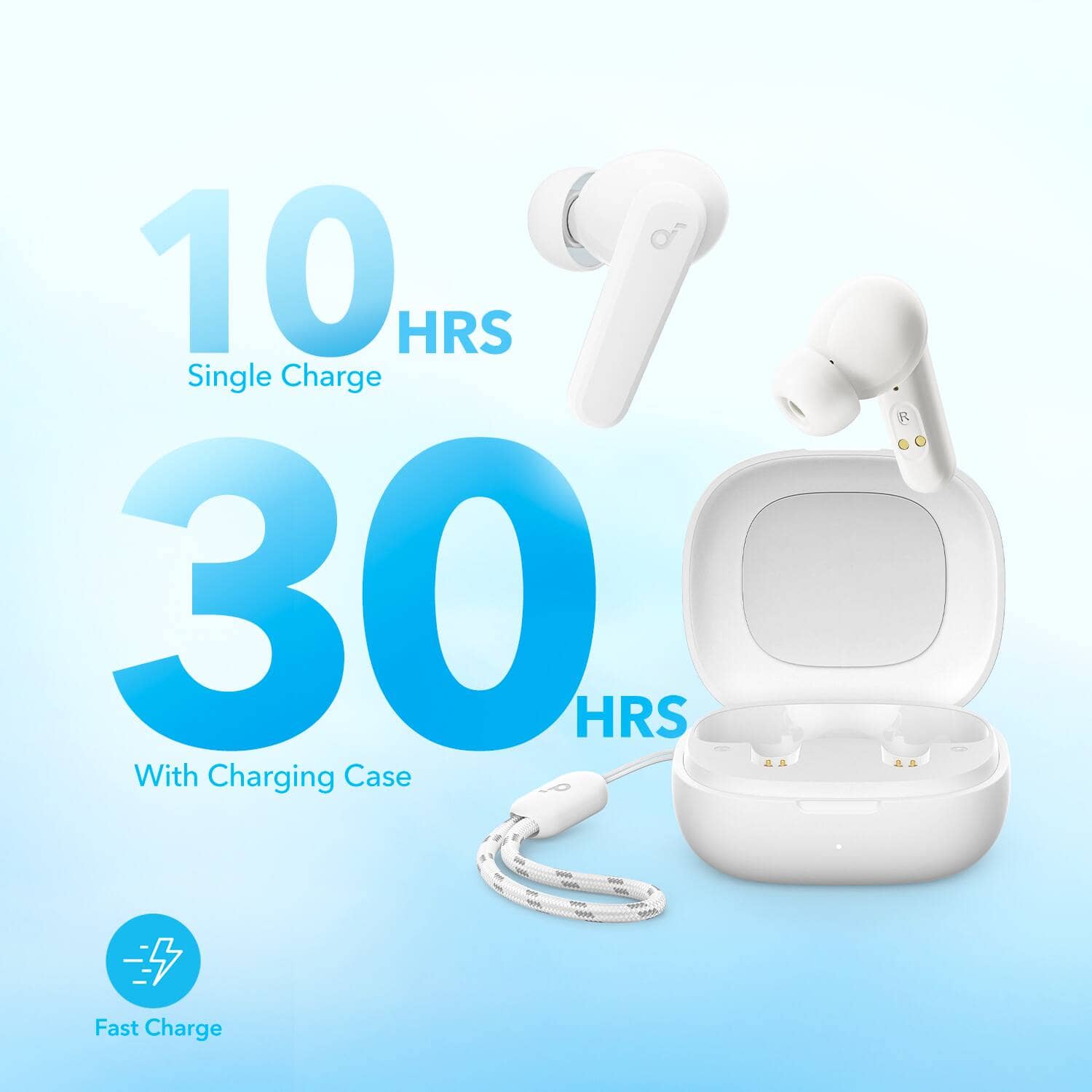 Soundcore A3949Z22 Headphones & Earbuds White New