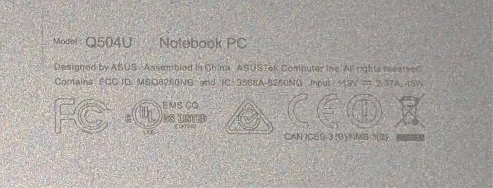 ASUS Vivobook Q504UA Computers 256GB 8GB For parts or not working
