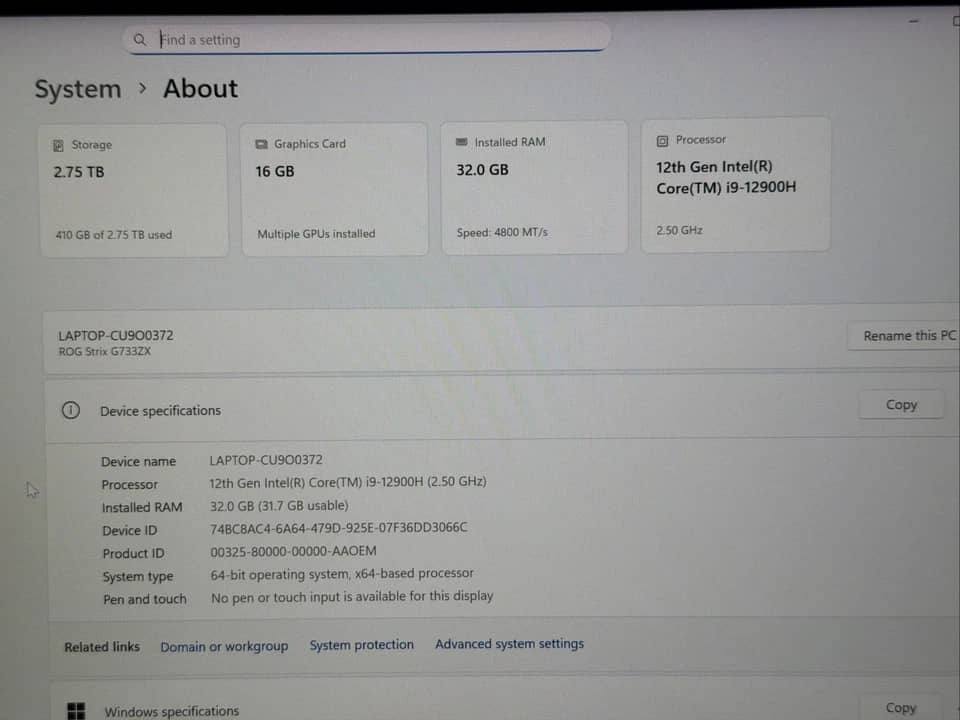 ASUS ROG Strix Scar 17 Computers 1TB 32GB New
