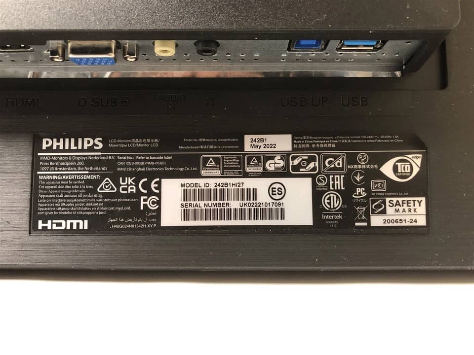 Philips 242B1H Monitors Black Open-Box Excellent