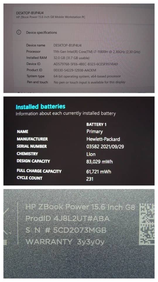 HP ZBook Power G8 Computers 1TB 64GB Used - Good