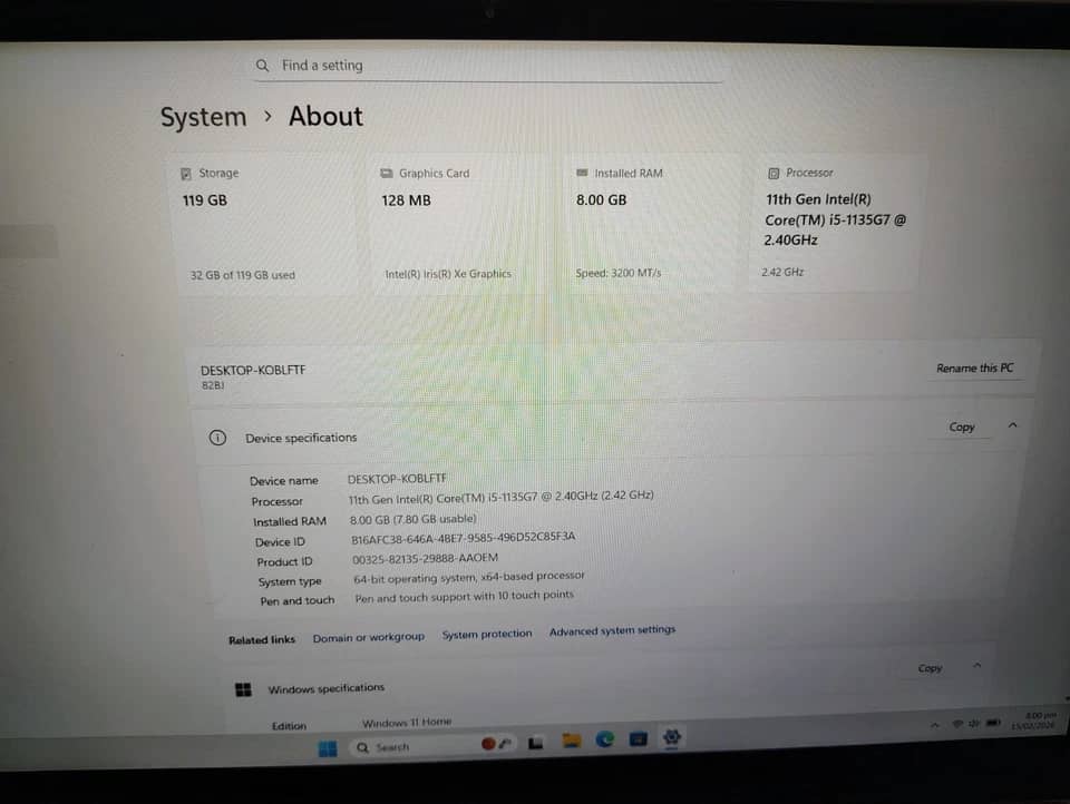 Lenovo Yoga 7 15ITL5 Computers 256GB 8GB Used - Good