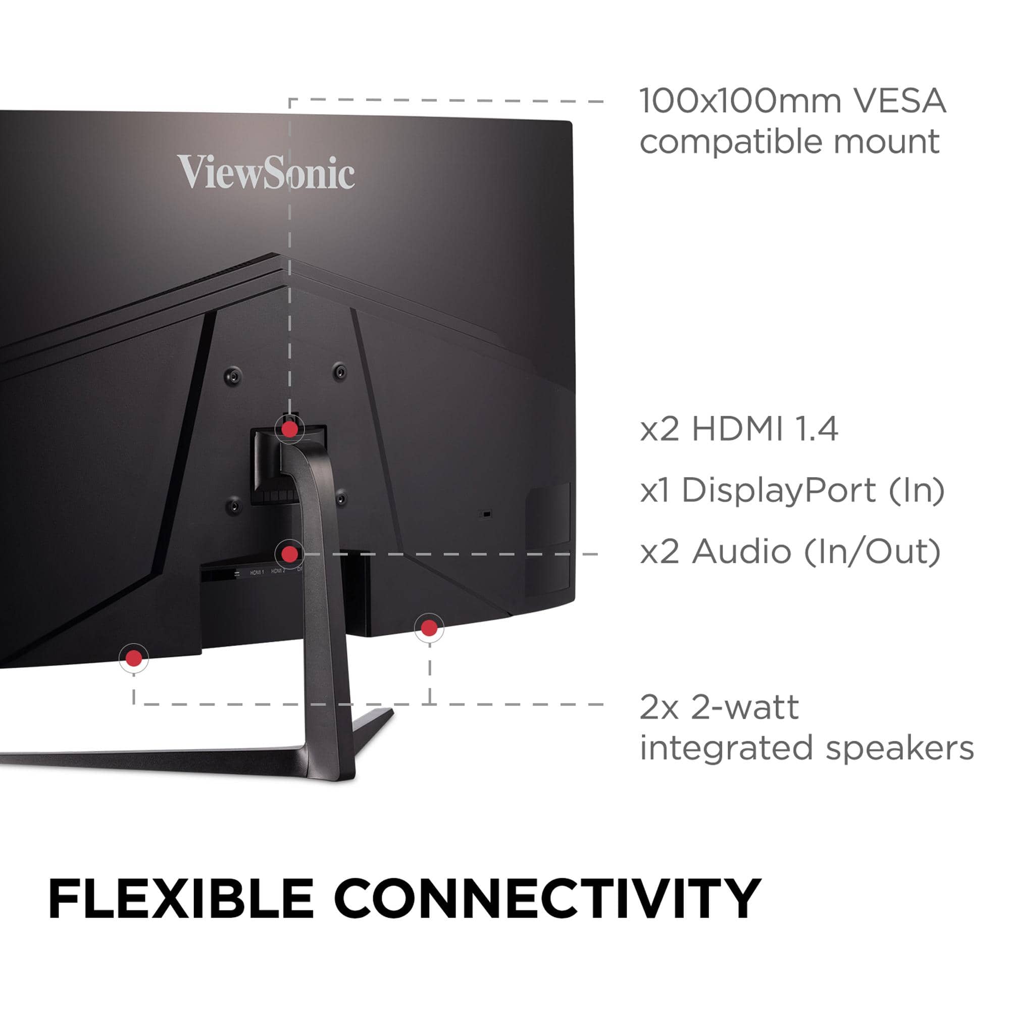 ViewSonic VX3218C-2K Monitors Black New