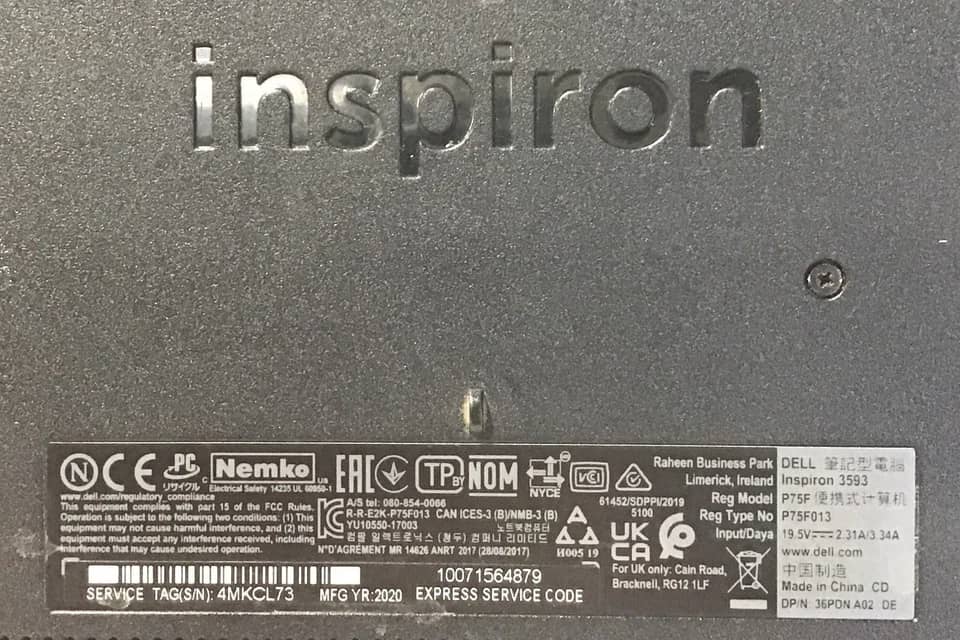 Dell Inspiron 15 3593 Computers 1TB 8GB Used - Good