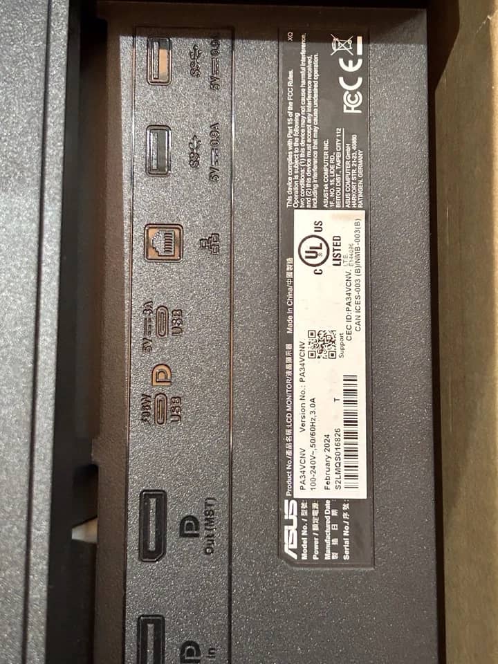 ASUS PA34VCNV Monitors New