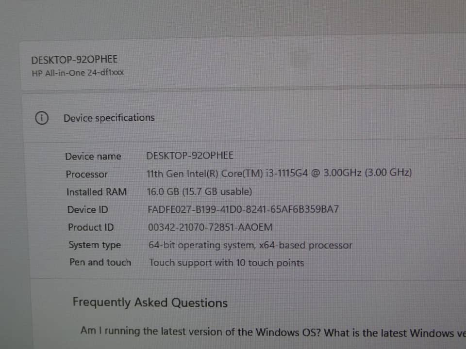 HP 24-df1 Computers 256GB 4GB New