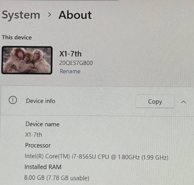 Lenovo ThinkPad X1 Carbon Gen 7 Computers 1TB 16GB Used - Good