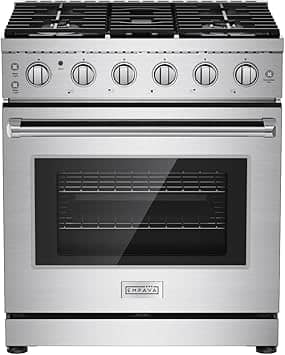 Empava with True Convection, 4.55 Cu. Ft Oven, 18,000 BTU Power Burner Gas Ranges New