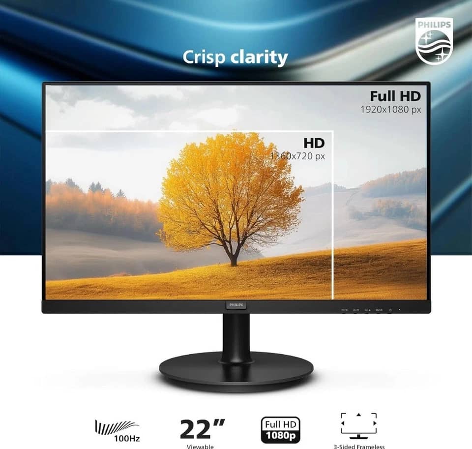 Philips 221V8LB Monitors Black New