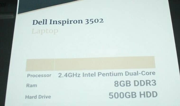 Dell Inspiron 3502 Computers 128GB 4GB New