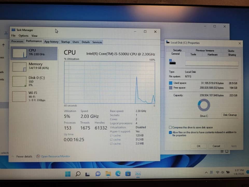 Lenovo ThinkPad X250 Computers 128GB 8GB Used - Good