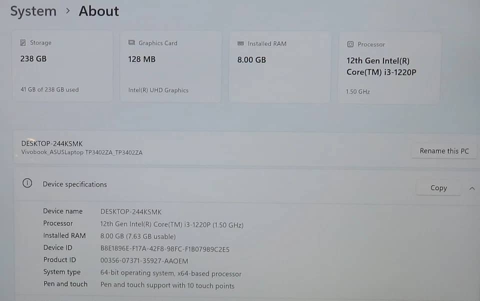 ASUS Vivobook TP3402Z Computers 512GB 12GB New