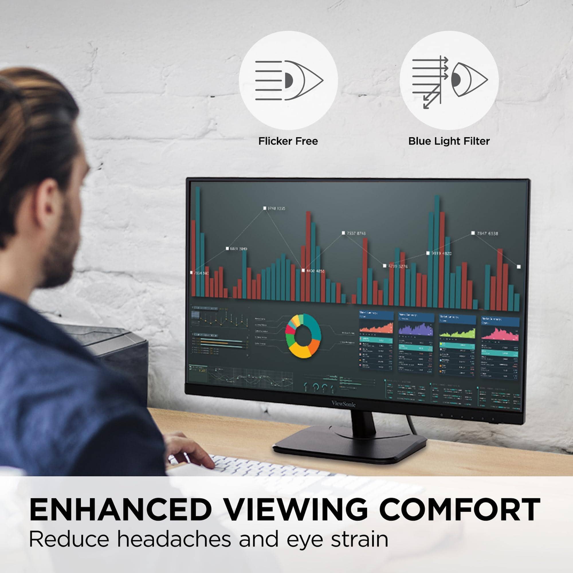 ViewSonic VA2456A-MHD Monitors Black New