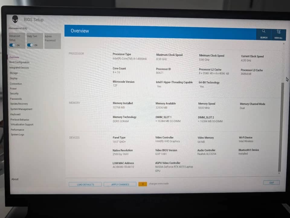 Dell Alienware m18 R2 Computers 1TB 16GB Used - Good