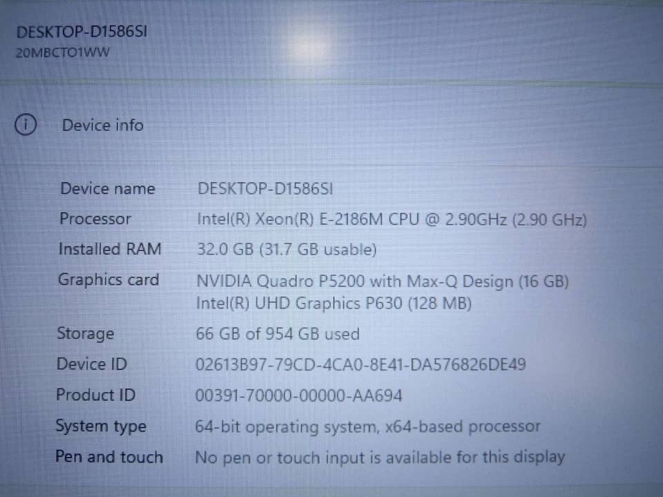 Lenovo ThinkPad P71 Computers 128GB Used - Good