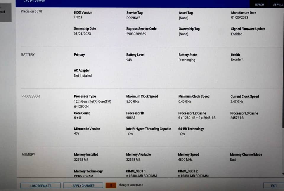 Dell Precision 5570 Computers 1TB 16GB Refurbished - Acceptable
