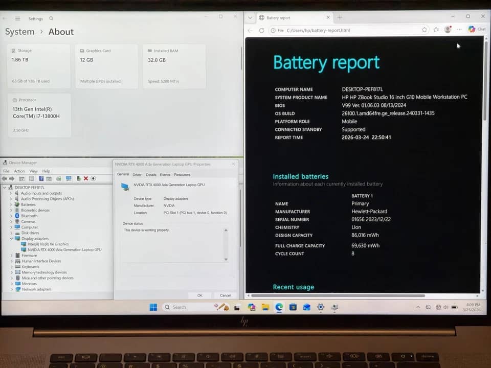 HP ZBook Studio G10 Computers 1TB 16GB Used - Good