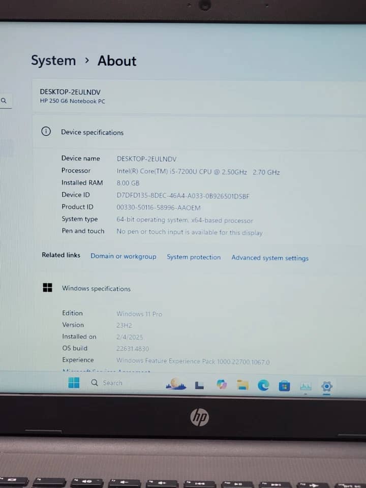HP 250 G6 Computers 256GB 8GB Used - Good
