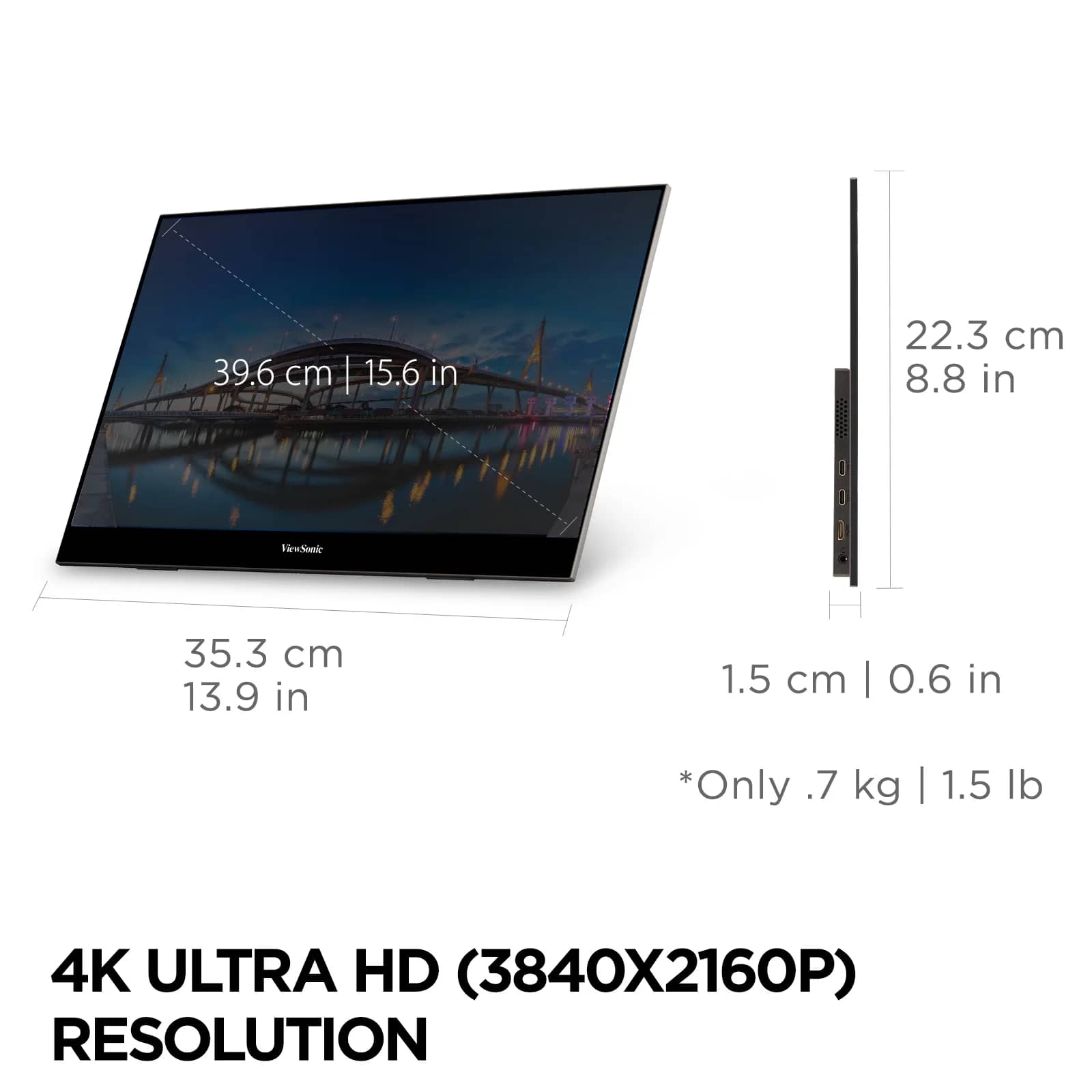 ViewSonic VX1655-4K-OLED Monitors Black New