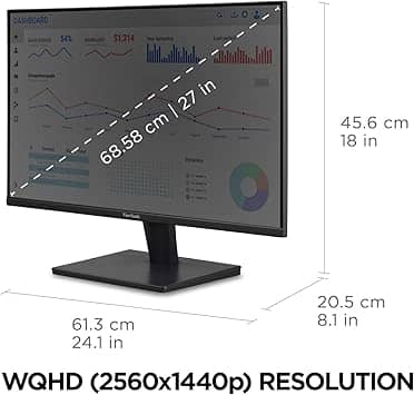 ViewSonic VA2715-2K-MHD Monitors Black New